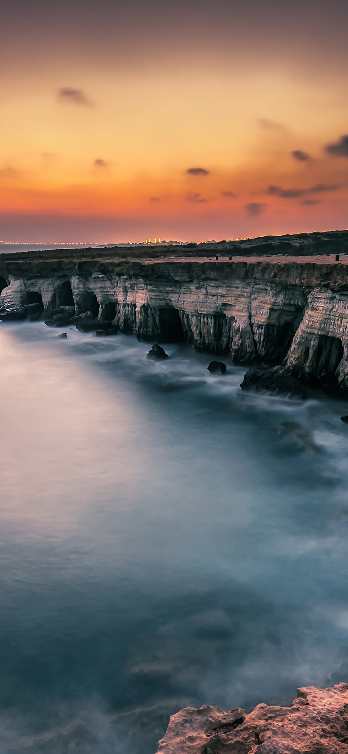 Seascape sea sunset, Scenic view, Tranquil scenery, Wallpaper perfection, 1170x2540 HD Phone