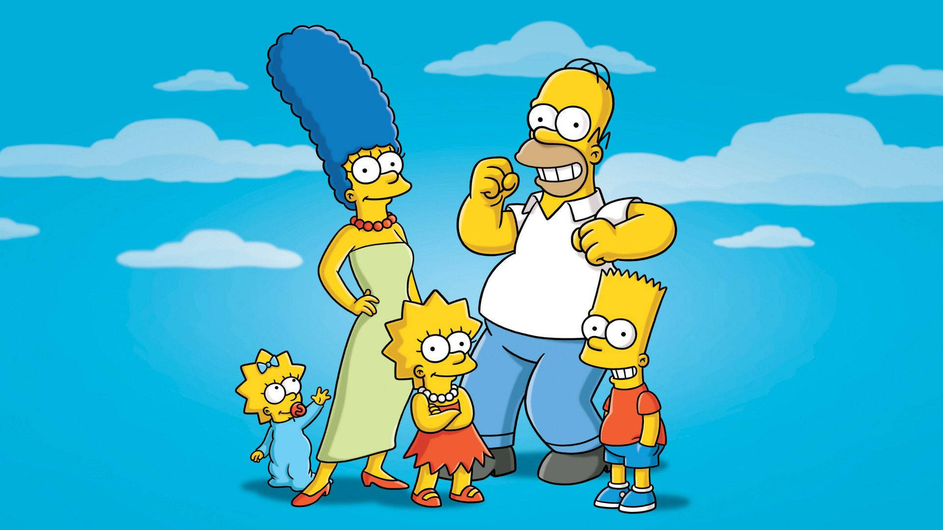 Bart Simpson, Homer Simpson, Marge Simpson, Lisa Simpson, Maggie Simpson, Full HD Desktop wallpaper