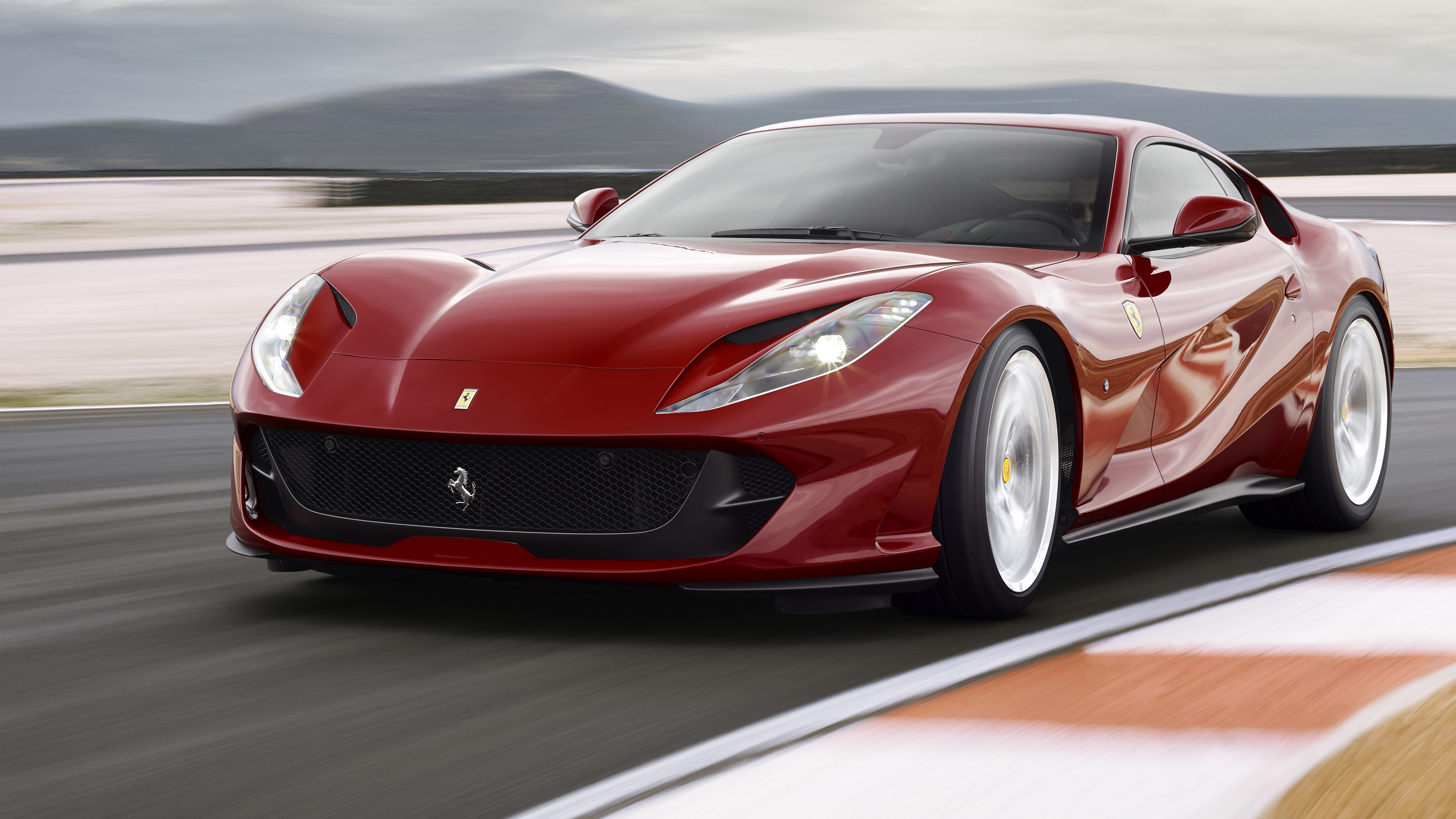 Ferrari 812 Superfast, Breathtaking sports car, Striking red color, Ultra HD wallpaper, 3840x2160 4K Desktop