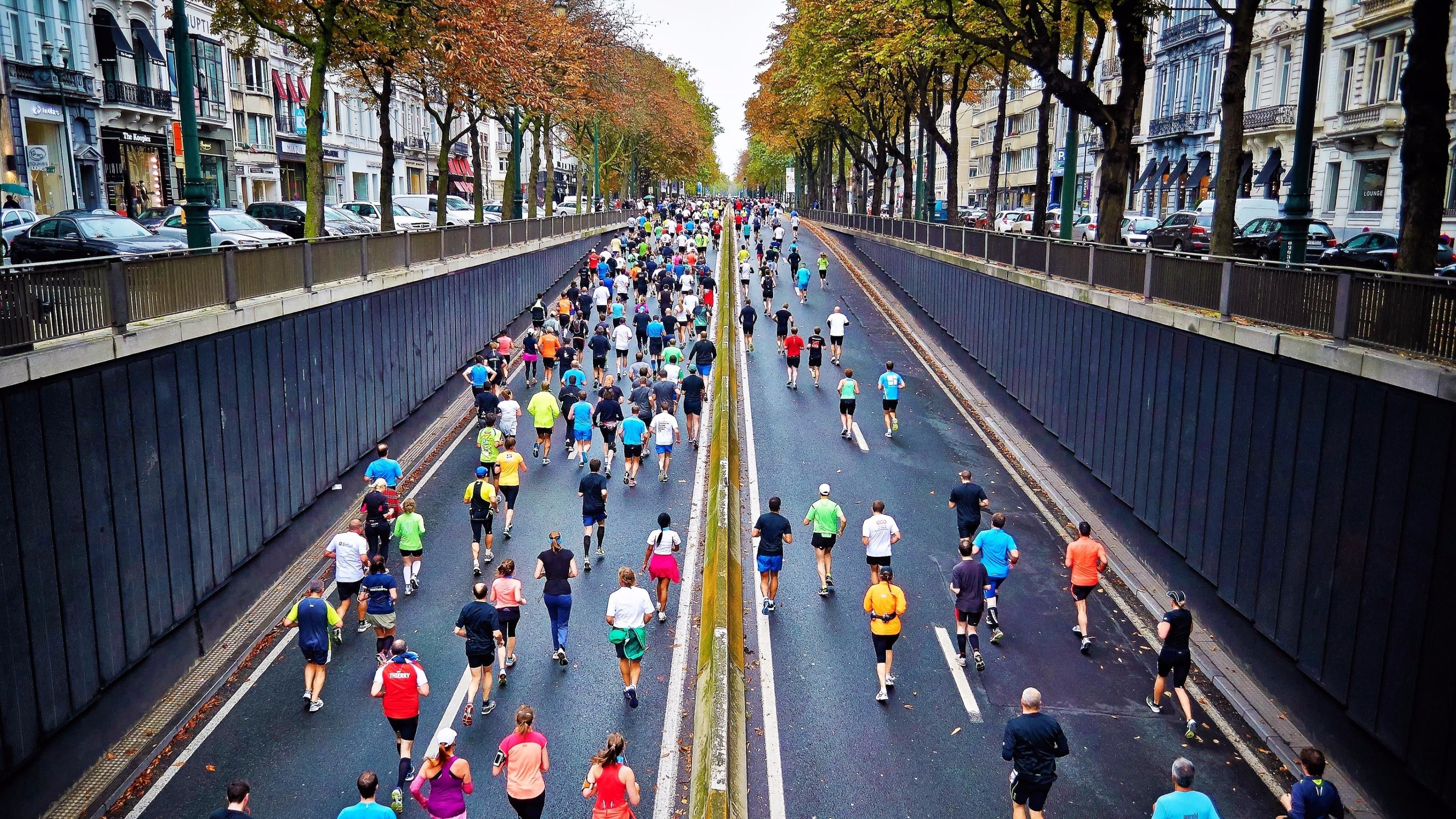 Marathon, Sports enthusiasts, Active lifestyle, Marathon race, 3840x2160 4K Desktop