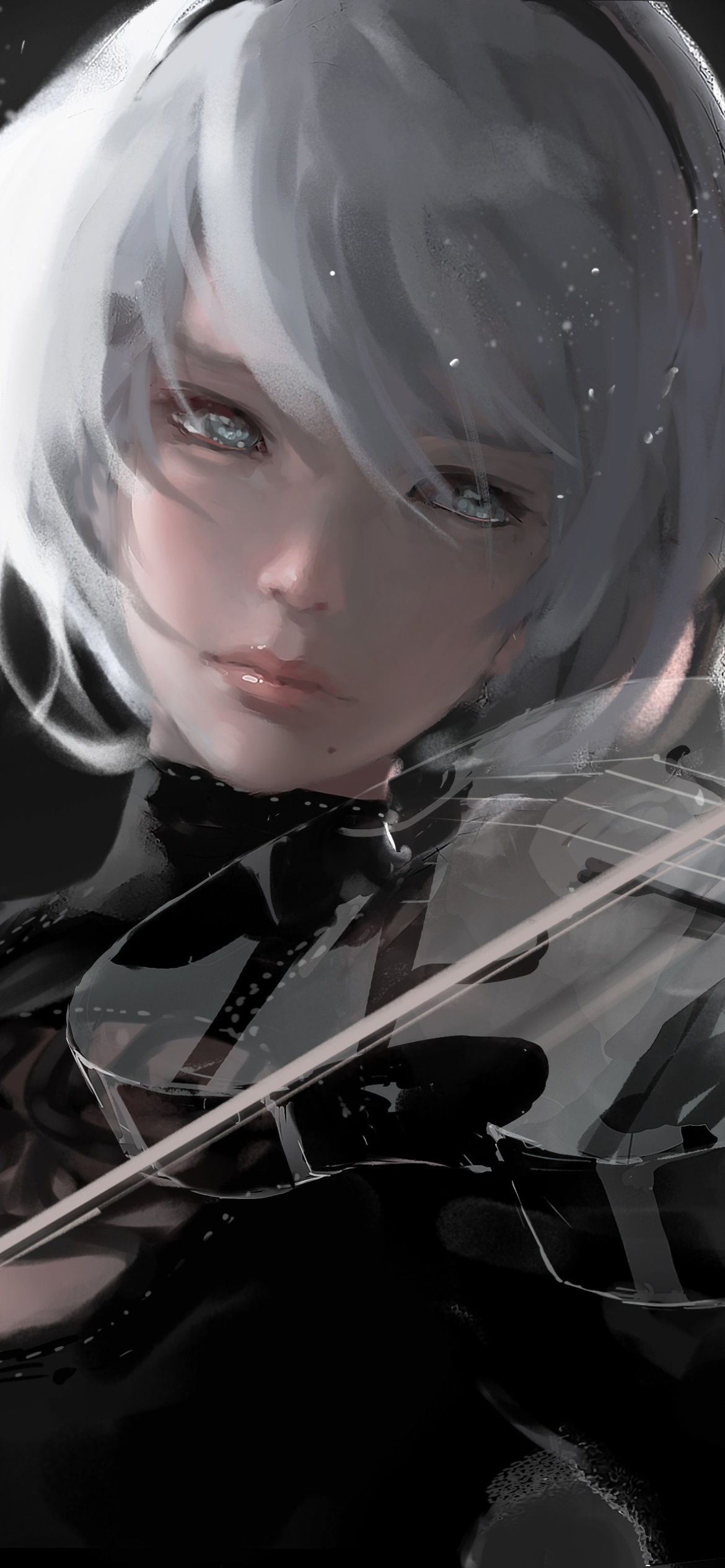 2B, NieR:Automata, Violin, HD Phone wallpaper
