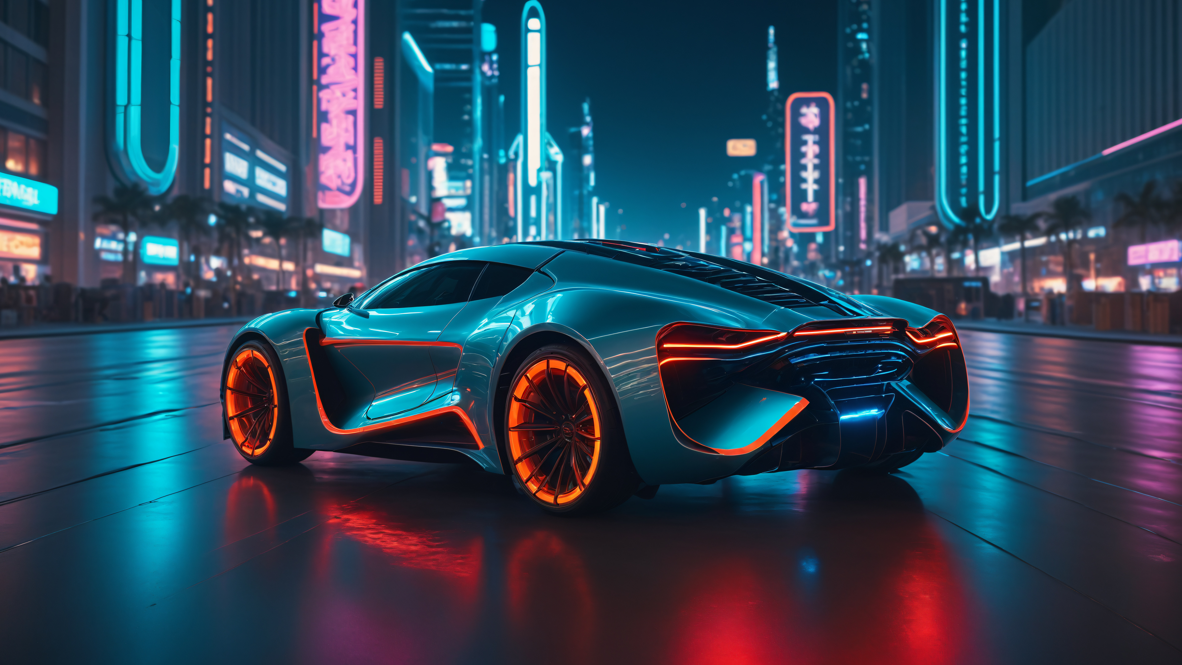 Cyber supercar, 4K Backgrounds Wallpaper, 3840x2160 4K Desktop