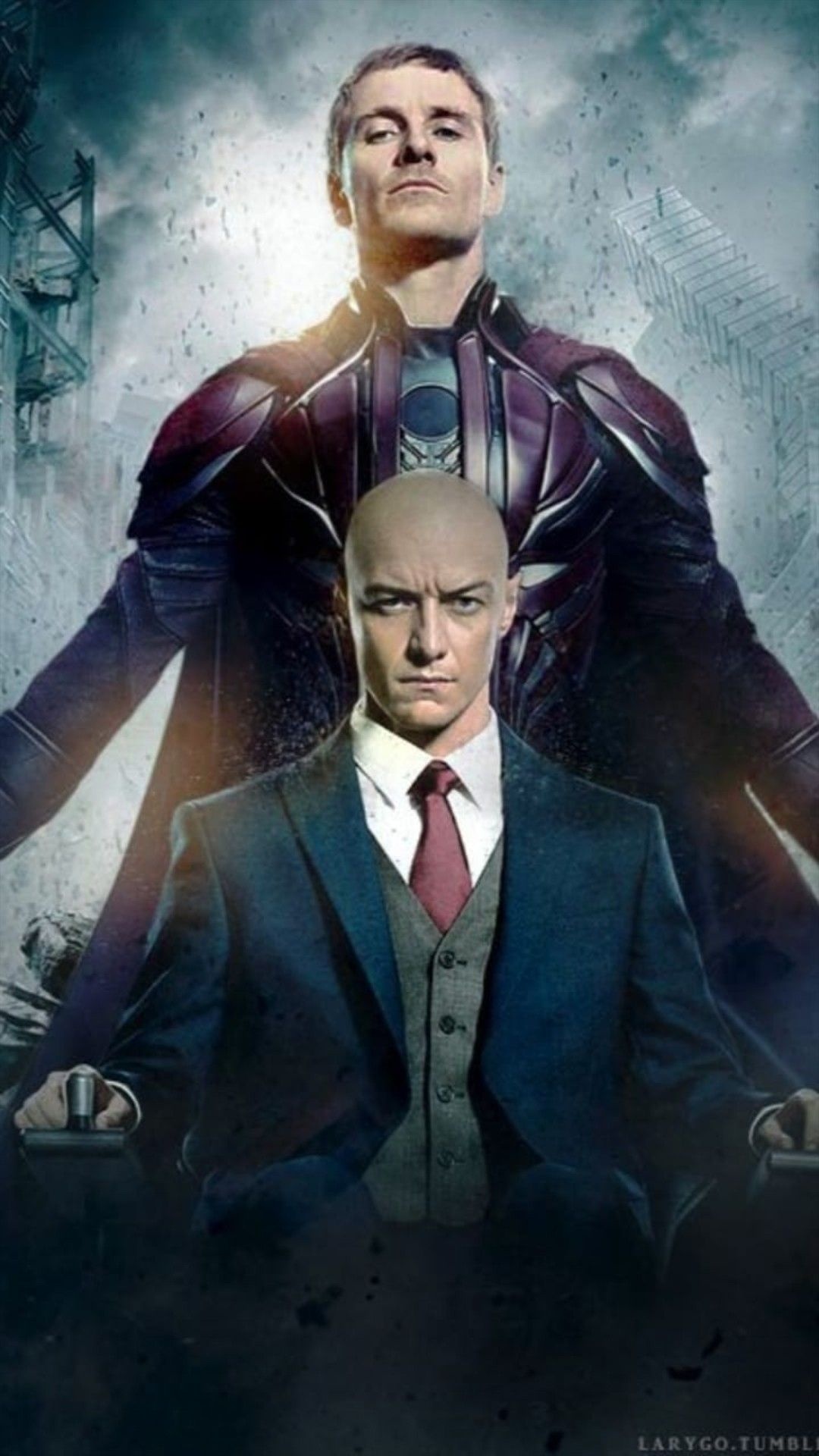 Magneto & Teacher X, Michael Fassbender, James McAvoy, X-Men, 1080x1920 Full HD Phone