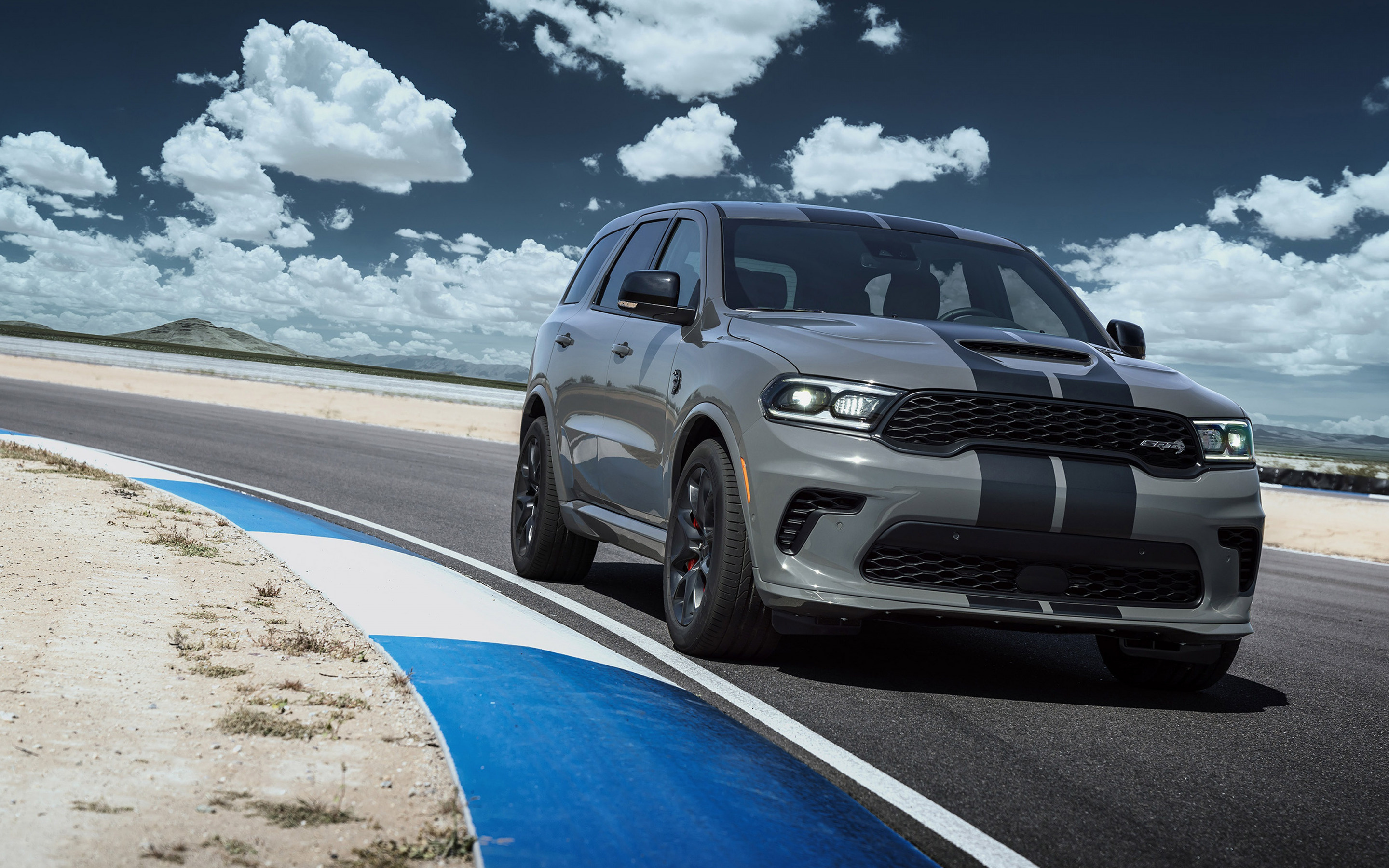 2021 Dodge Durango SRT, Hellcat hpe1000, Front view tuning, Durango new dark gray, 2880x1800 HD Desktop