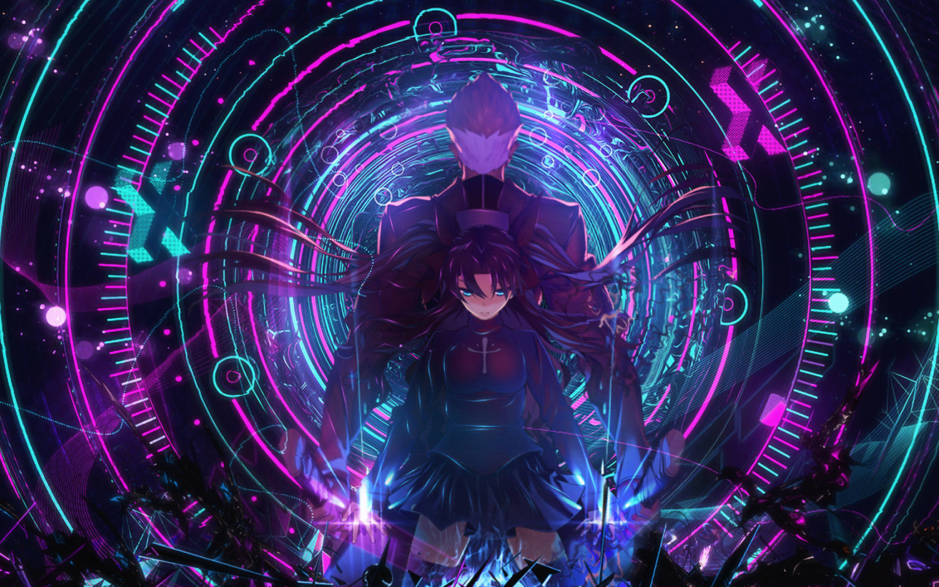 Fate/stay night: Unlimited Blade Works anime, Archer and Rin Tohsaka, HD wallpapers, Epic battles, 1920x1200 HD Desktop