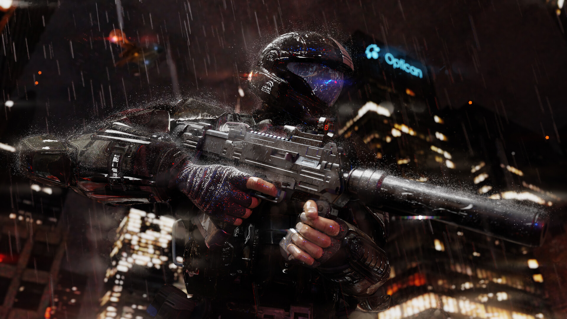 Halo 3: ODST, 4K wallpaper, Artistic masterpiece, SMG redesign, 1920x1080 Full HD Desktop