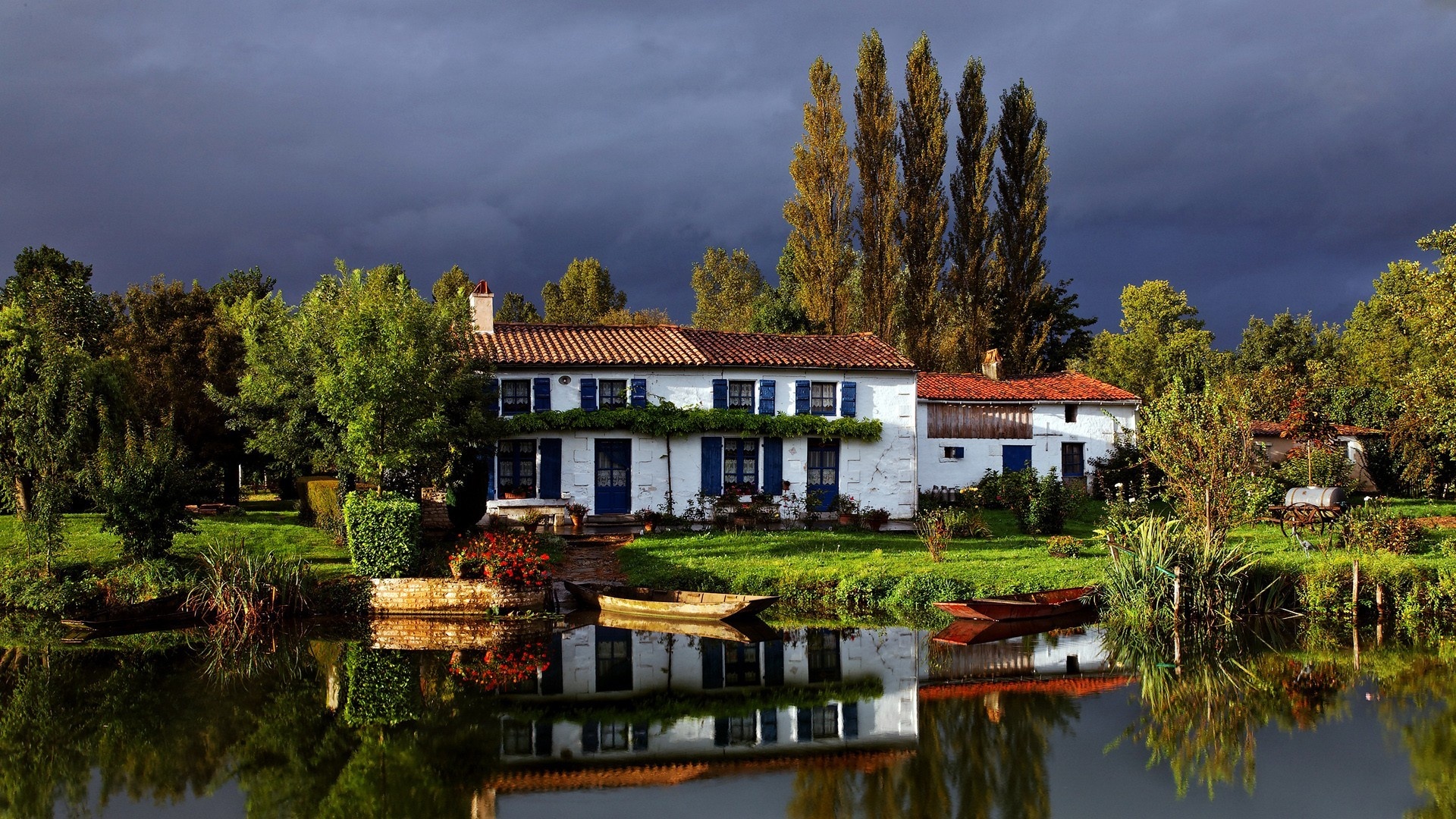 Riverside cottage, wallpaper, 44, cheap, 1920x1080 Full HD Desktop