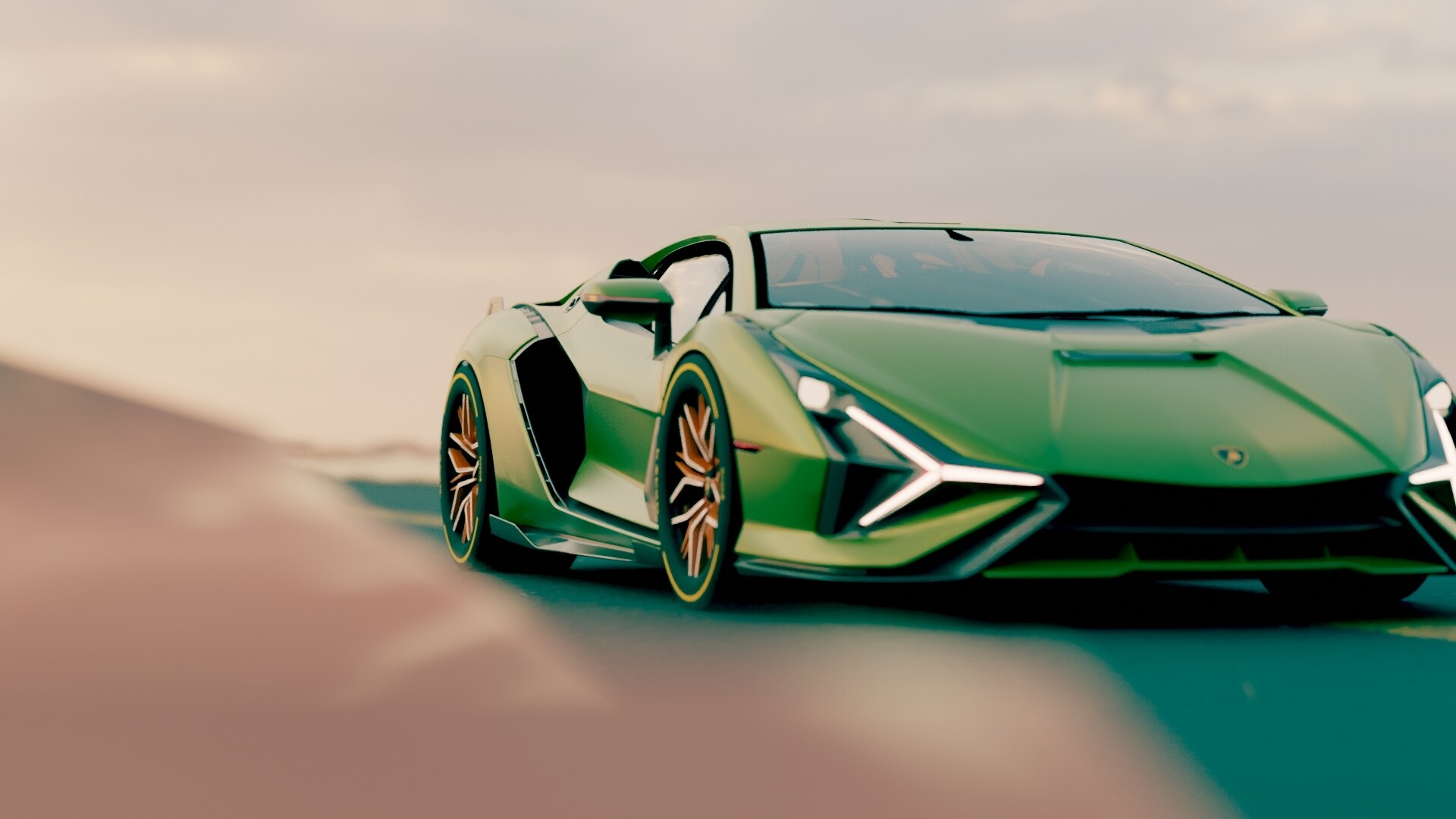 Lamborghini Sian, Blender animation, 1920x1080 Full HD Desktop