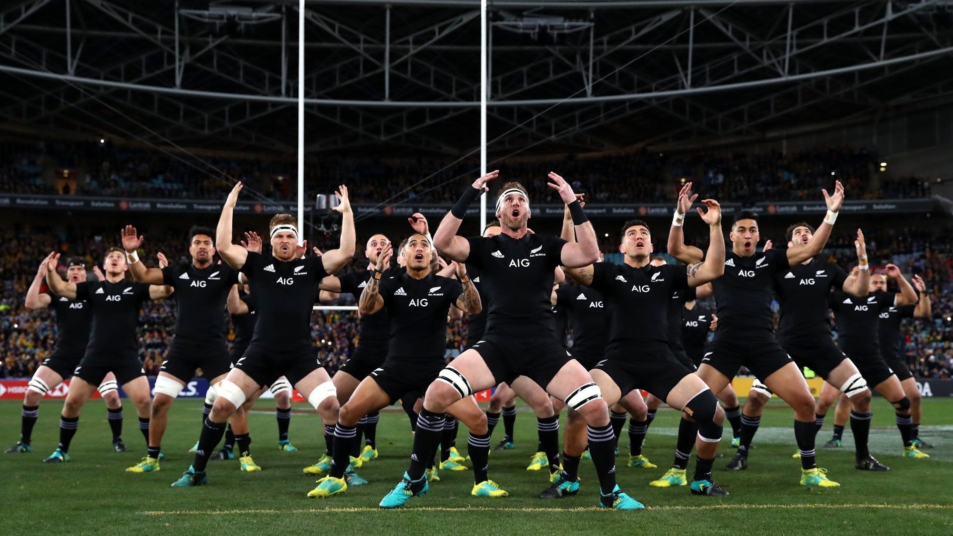 All Blacks Haka wallpaper, Sarah Simpson, Powerful tradition, Intimidating performance, 1920x1080 Full HD Desktop