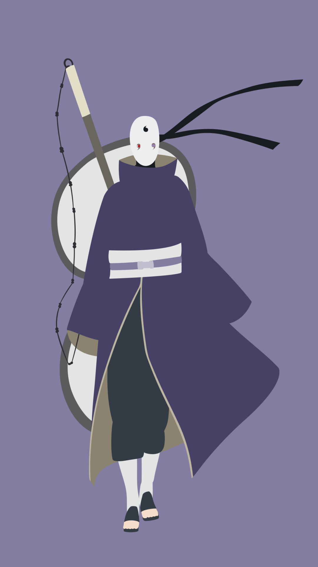 Obito Uchiha, Gunbai war fan, white Rinnegan mask, Full HD Phone wallpaper