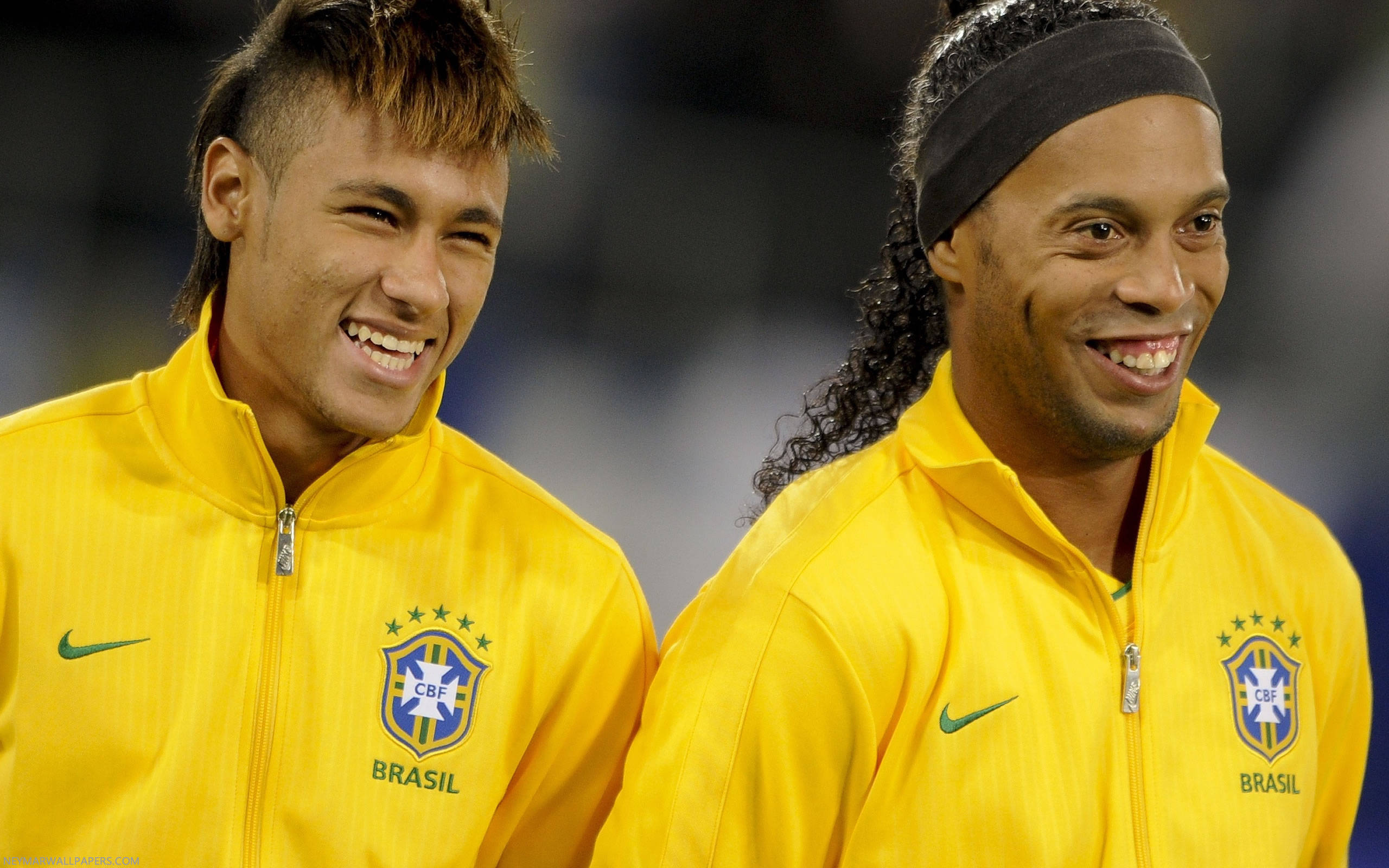 Ronaldinho, Neymar Jr., Brazil national football team, HD Desktop wallpaper