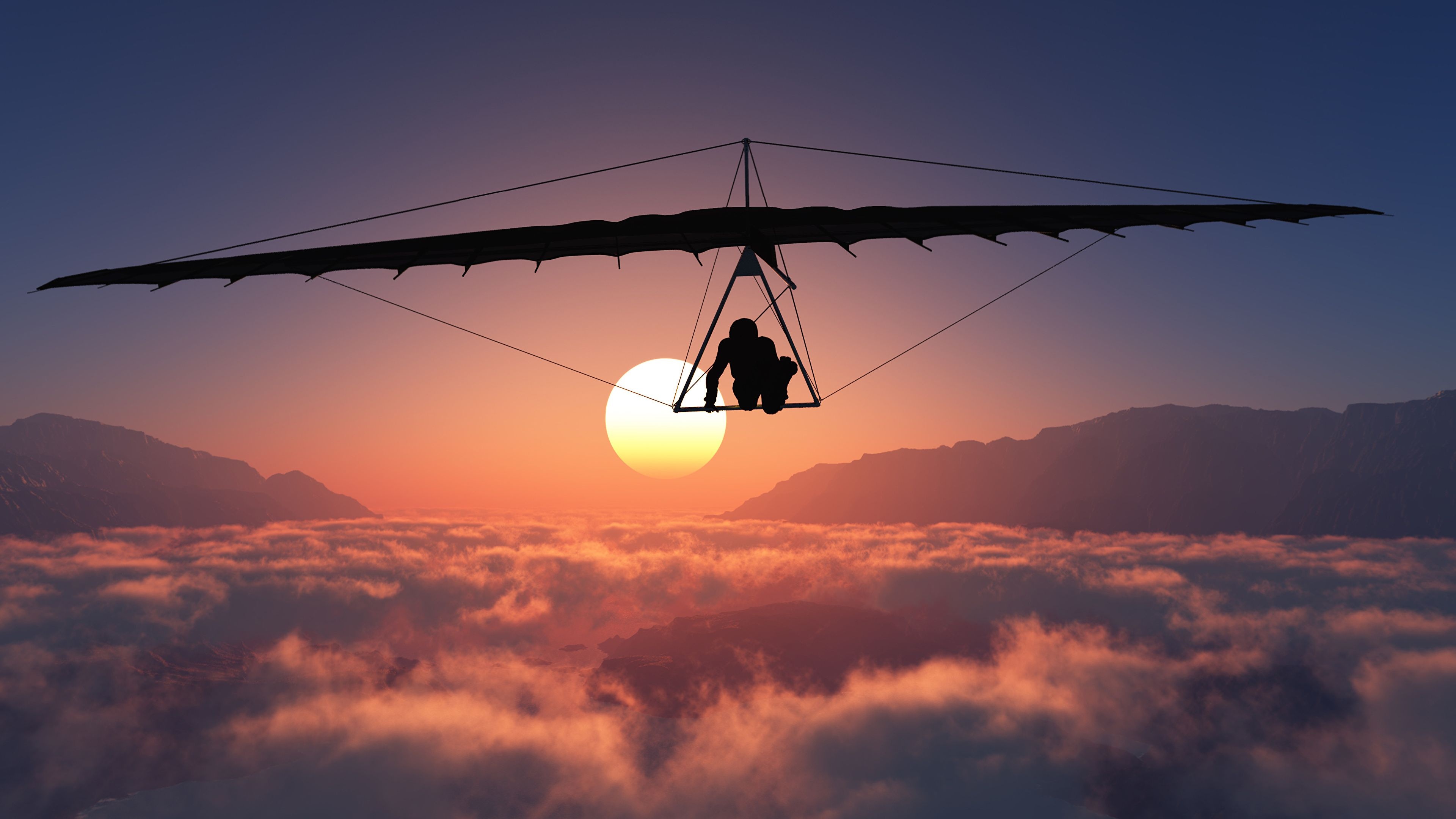 Hang gliding wallpapers, Scenic soaring, Stunning aerial views, Free download, 3840x2160 4K Desktop