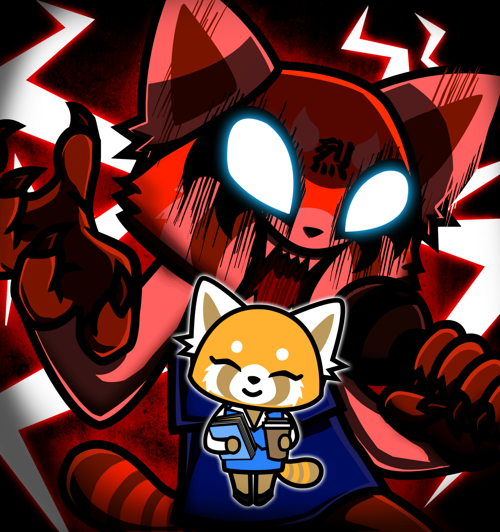 Aggretsuko, ArtStation showcase, Artistic wallpapers, Digital creations, 1920x2050 HD Phone