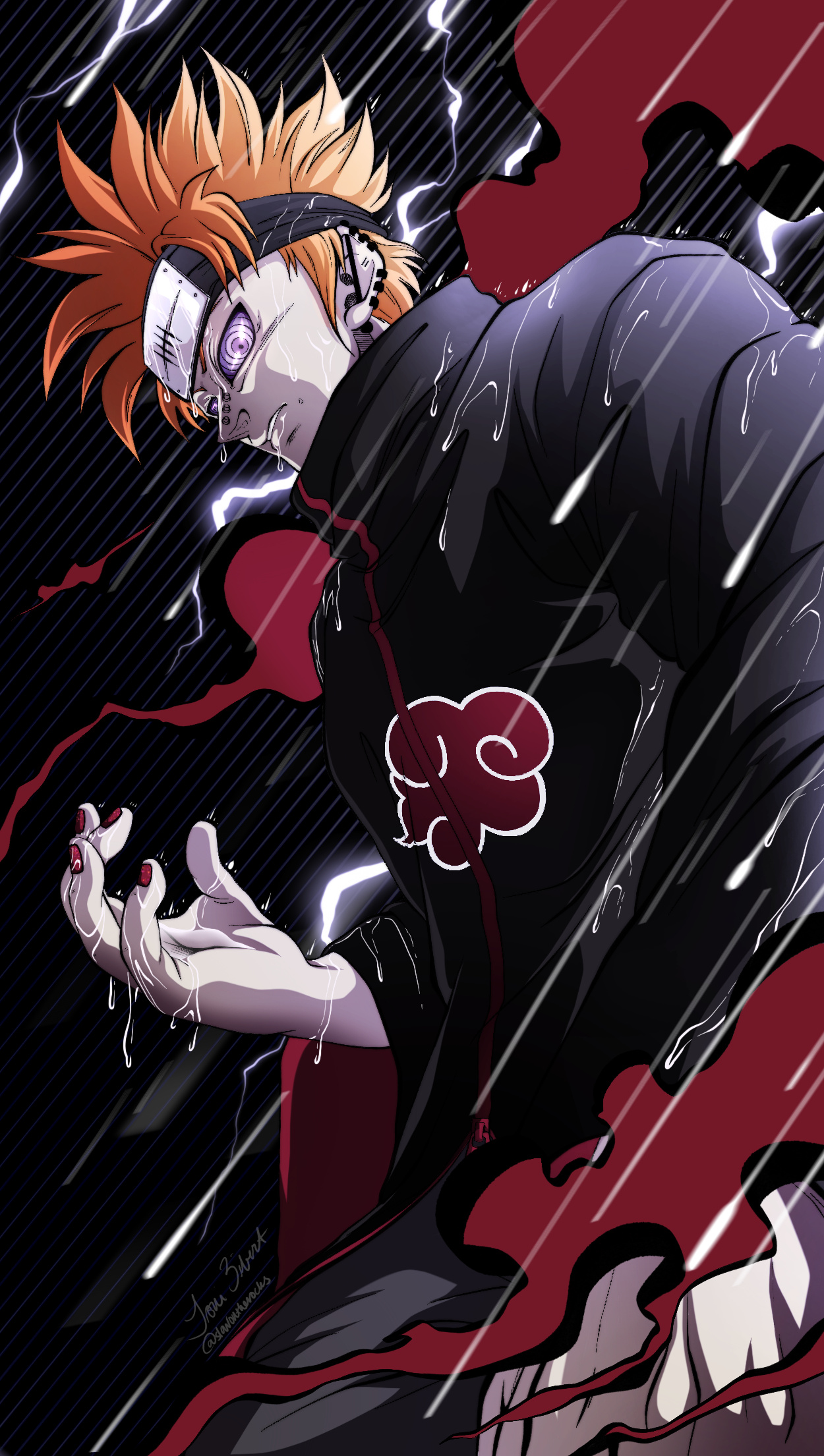 Pain Deva Path, Rinnegan, Akatsuki cloak, HD Phone wallpaper