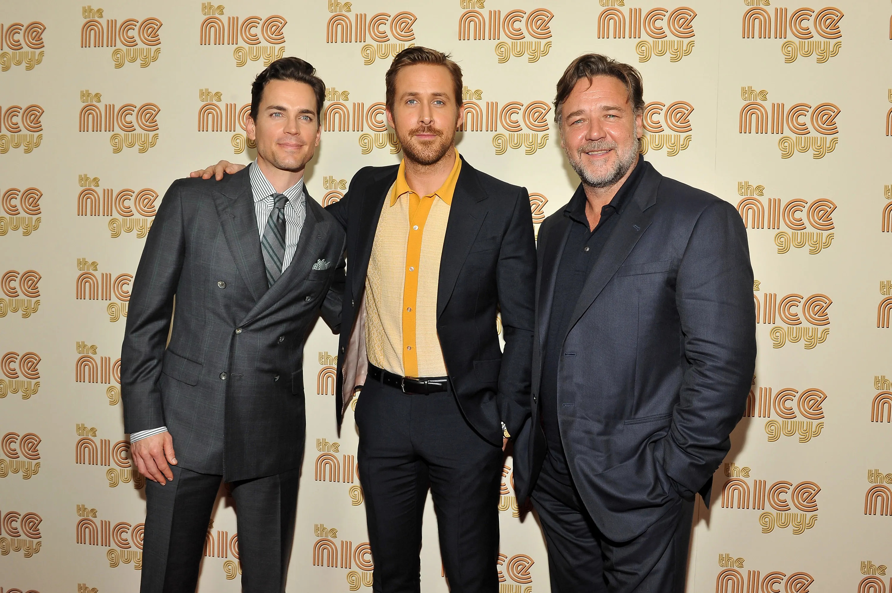 The Nice Guys film celebration, Hollywood glamour, Ryan Gosling and Matt Bomer, Red carpet style, 3000x2000 HD Desktop