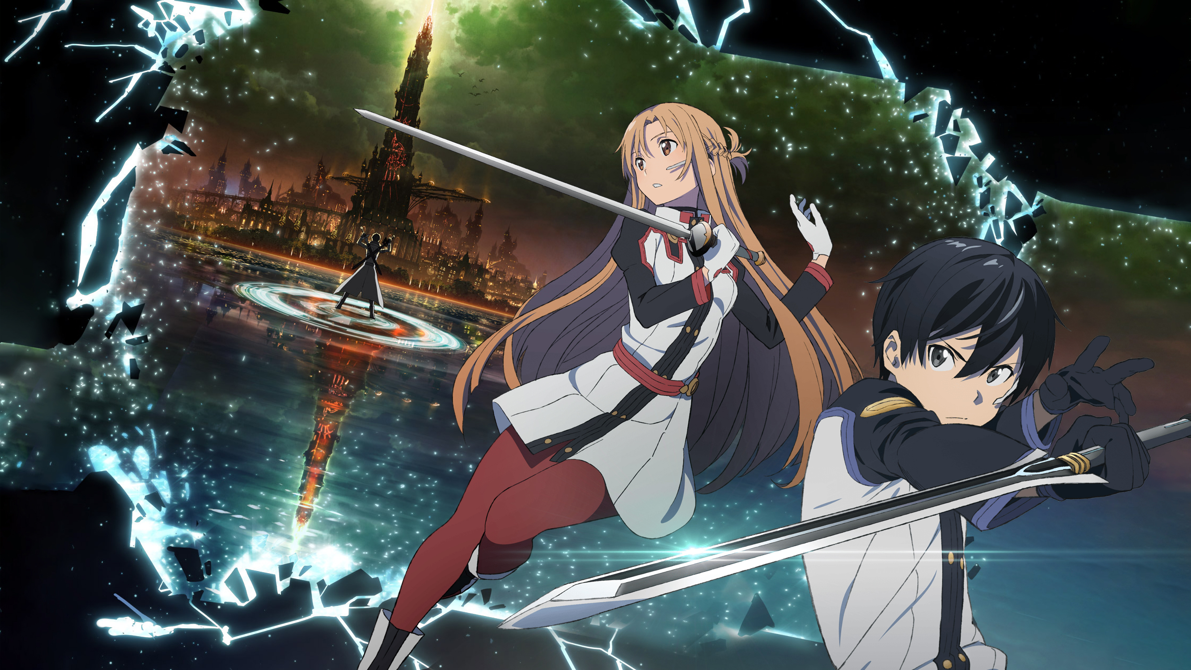 Kirito, Asuna, Sword Art Online, Captivating duo, 3840x2160 4K Desktop