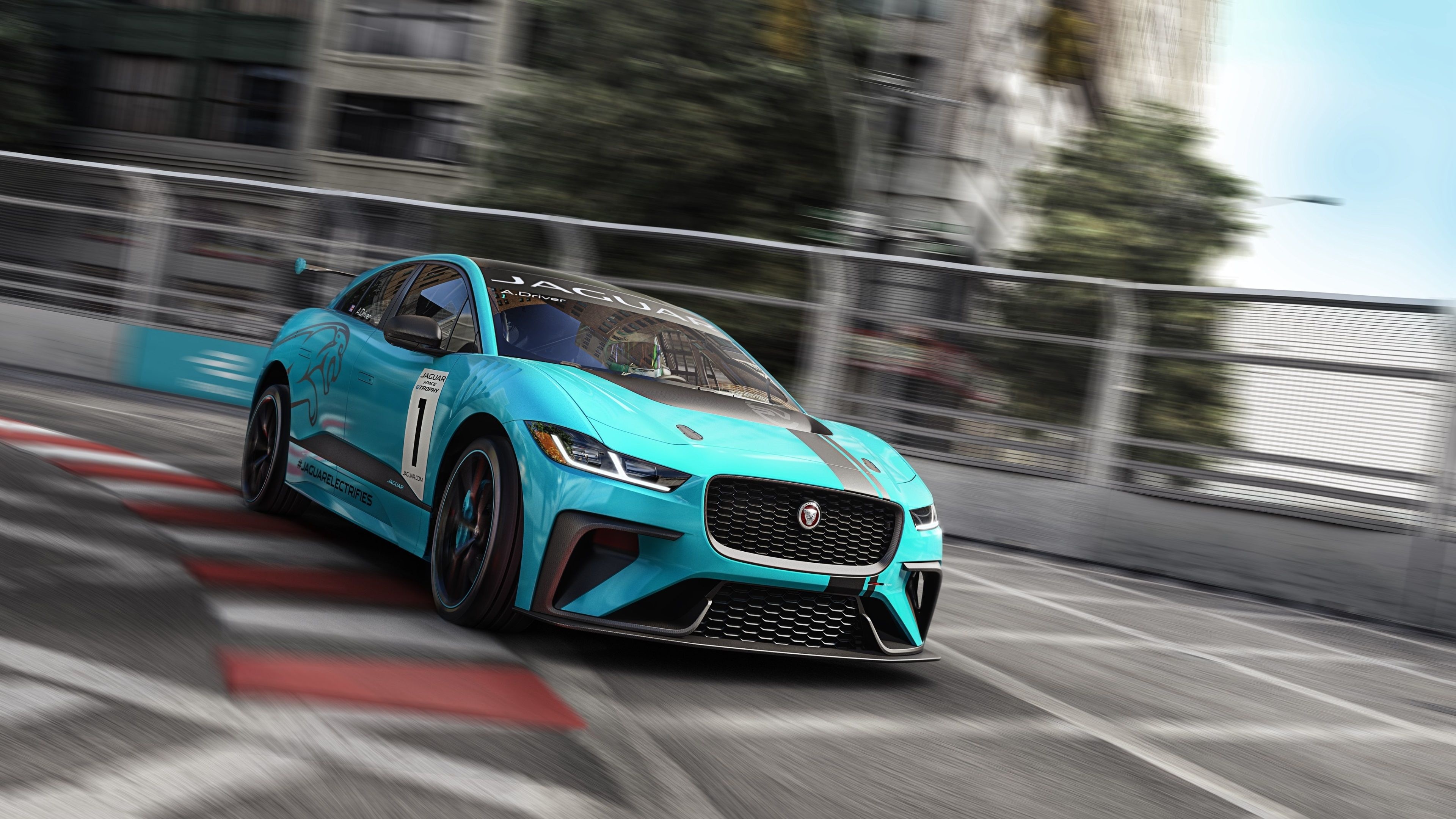 Jaguar I-PACE, I-PACE eTROPHY, 4K automotive beauty, Herenmode wallpapers, 3840x2160 4K Desktop