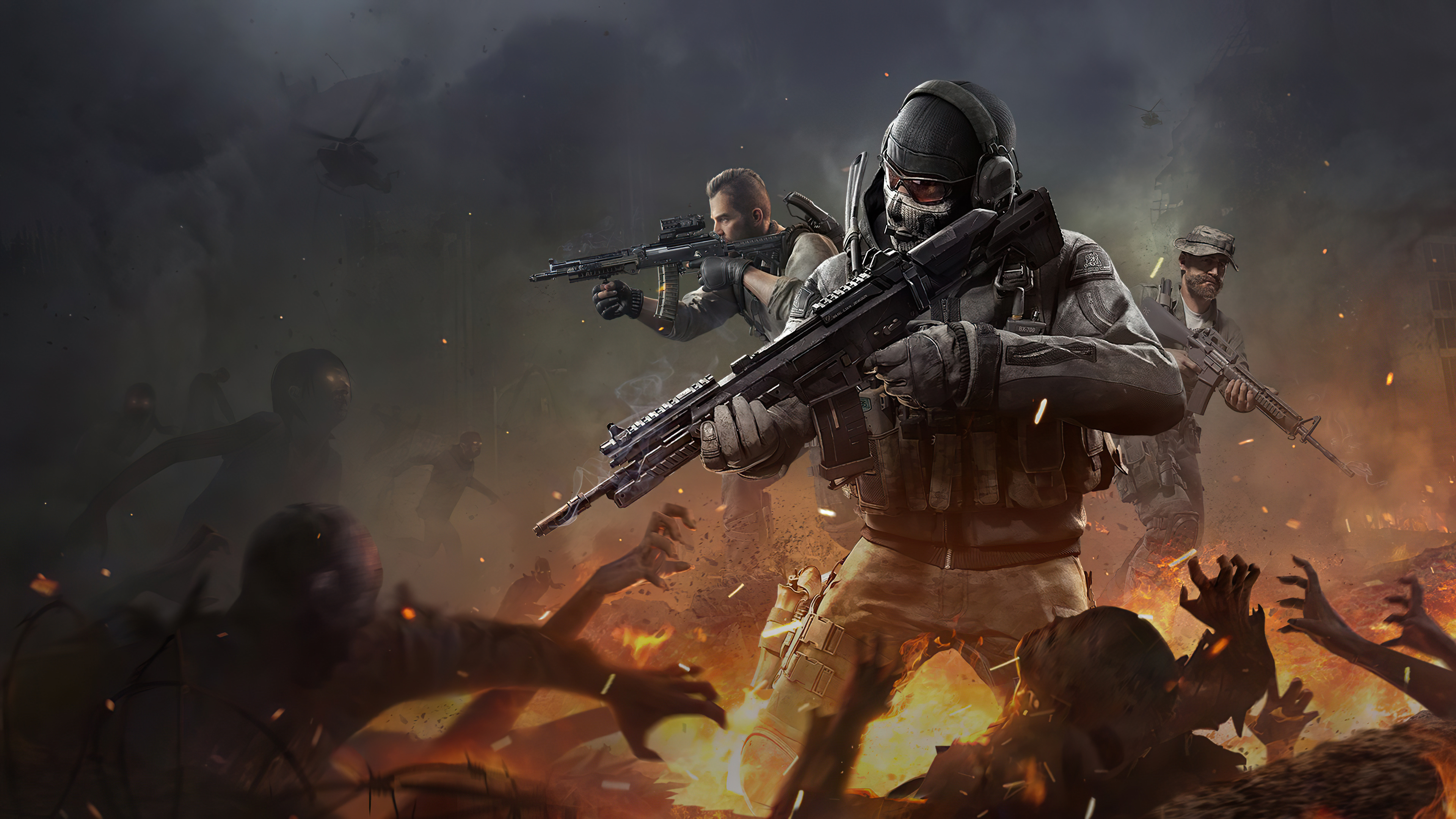 Simon Ghost Riley, John Soap MacTavish, Captain Price, Call of Duty zombies, 4K Desktop wallpaper