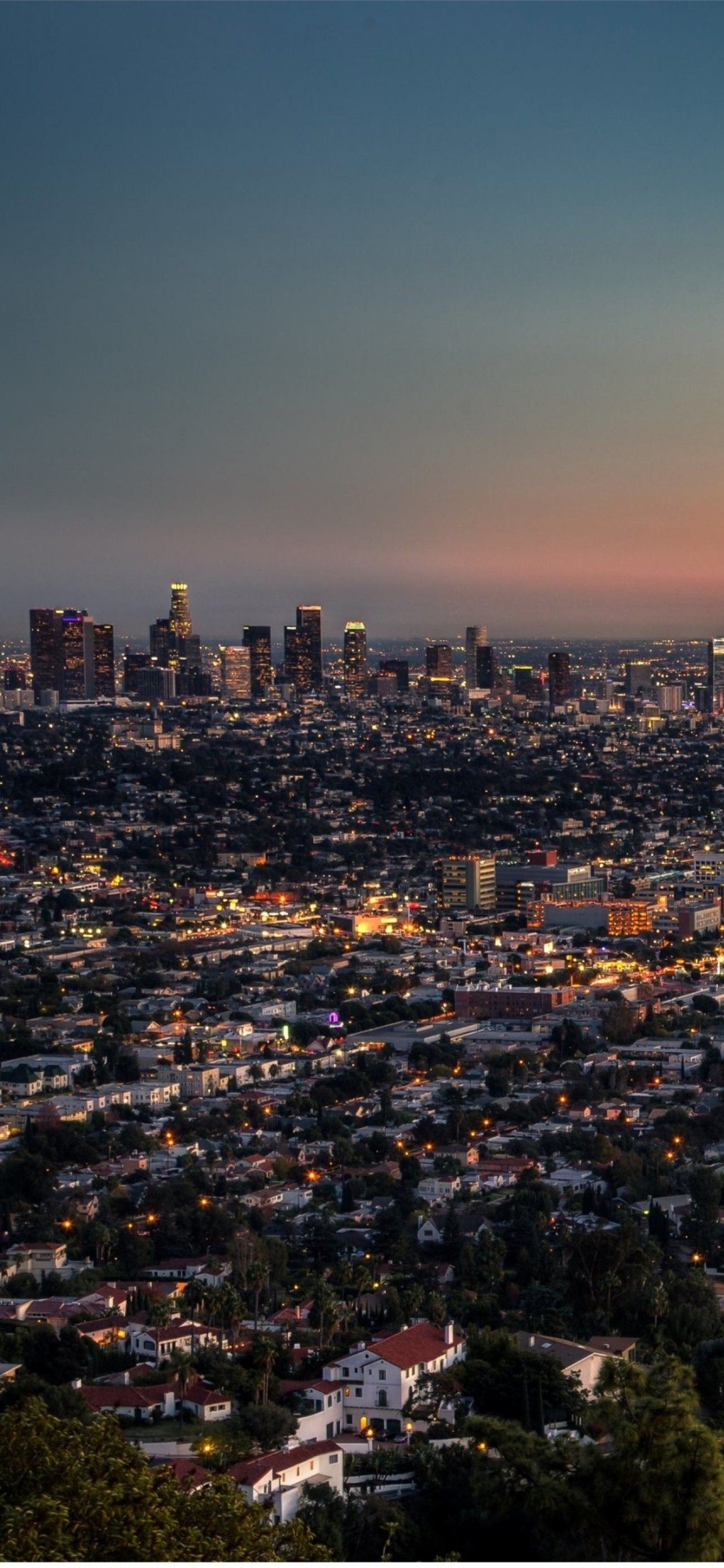 LA Landmarks, Urban Jungle, The Hollywood Sign, Sunset Boulevard, 1290x2780 HD Phone