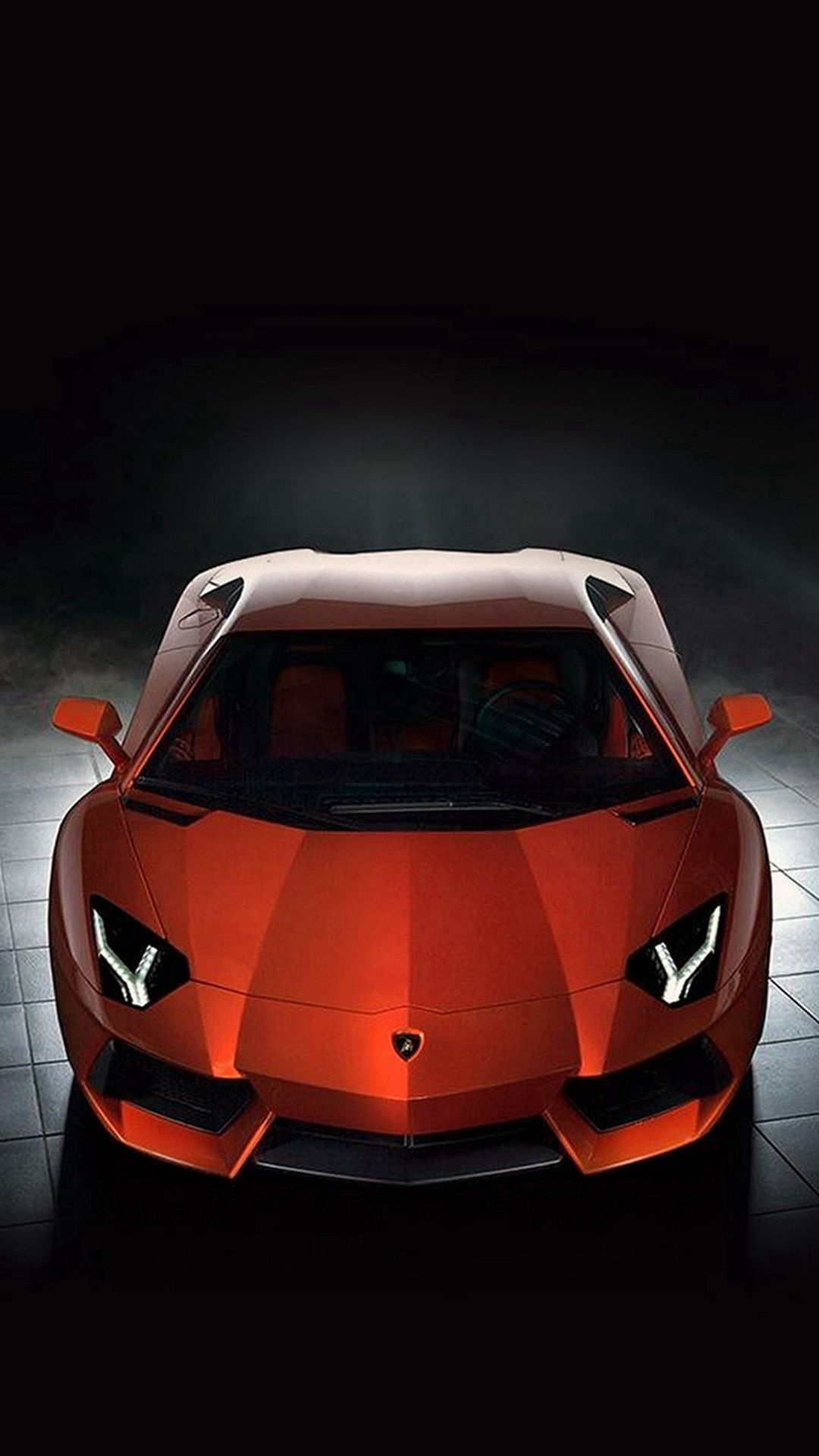 Lamborghini Aventador LP 700-4, illuminated LED headlights, dark studio showroom, Full HD Phone wallpaper