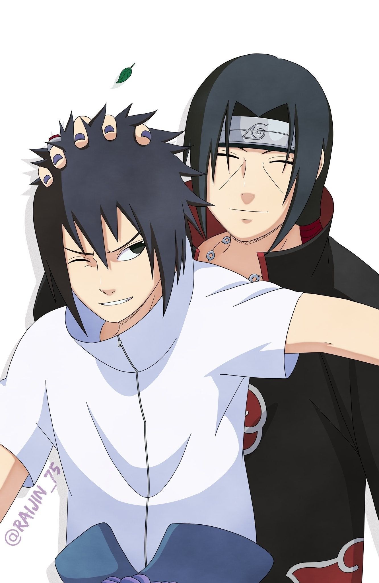 Sasuke Uchiha, Itachi Uchiha, Akatsuki cloak, @RAIJIN_75, HD Phone wallpaper
