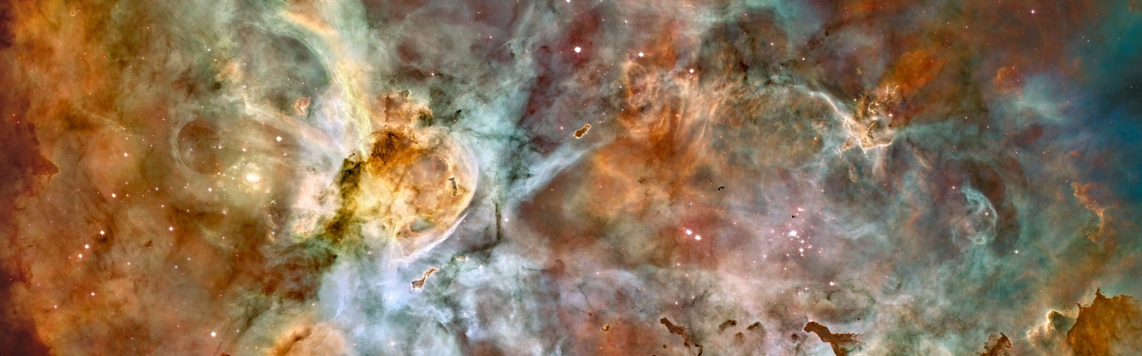 Carina Nebula, HD wallpaper, Dual monitor, 3840x1200 Dual Screen Desktop