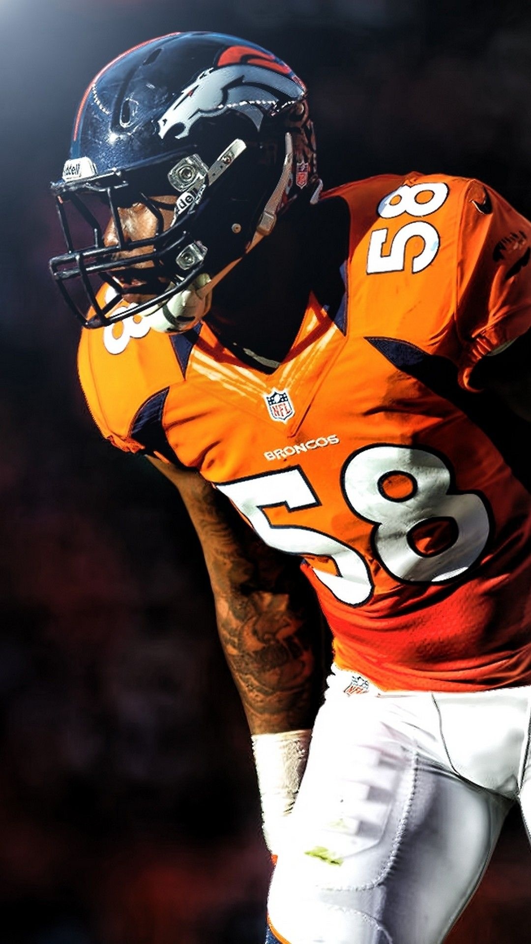 Von Miller, American Football Wallpaper, 1080x1920 Full HD Phone