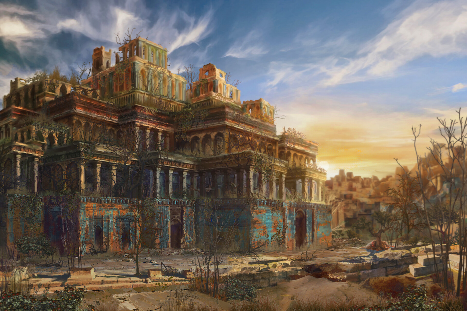 Palace, Hanging Gardens of Babylon Wallpaper, 1920x1280 HD Desktop