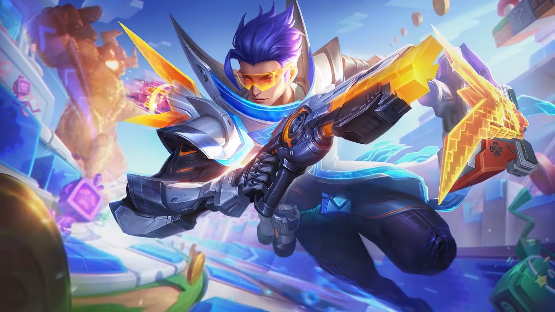 Claude, Mobile Legends Bang Bang, Arcade gamer skin, Full HD Desktop wallpaper