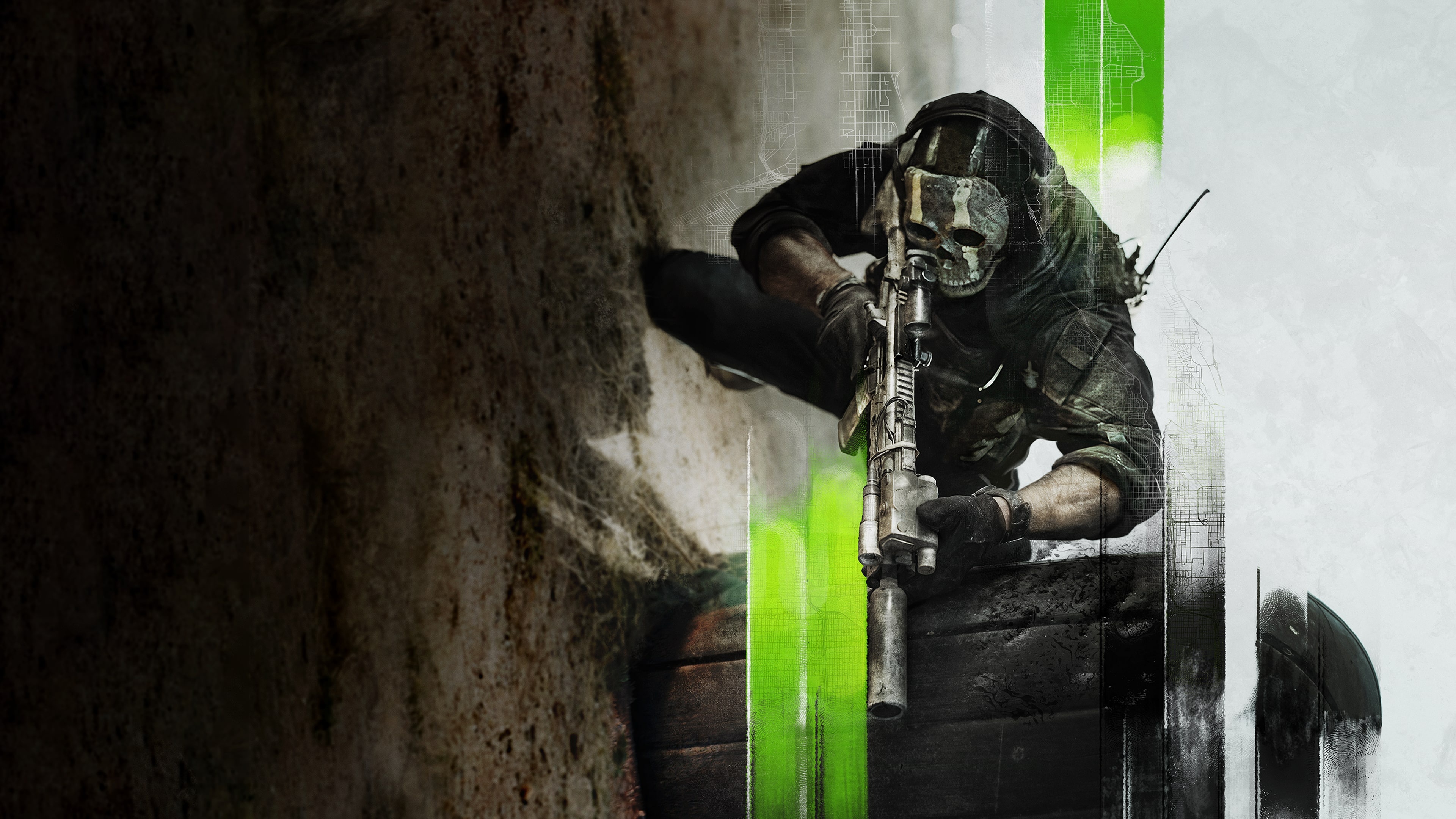 Simon Ghost Riley, Call of Duty: Modern Warfare II, Suppressed assault rifle, 4K Desktop wallpaper