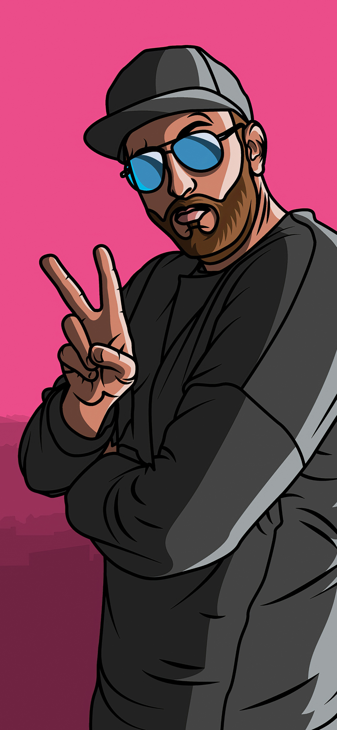 GTA style, Peace Sign Wallpaper, 1130x2440 HD Phone