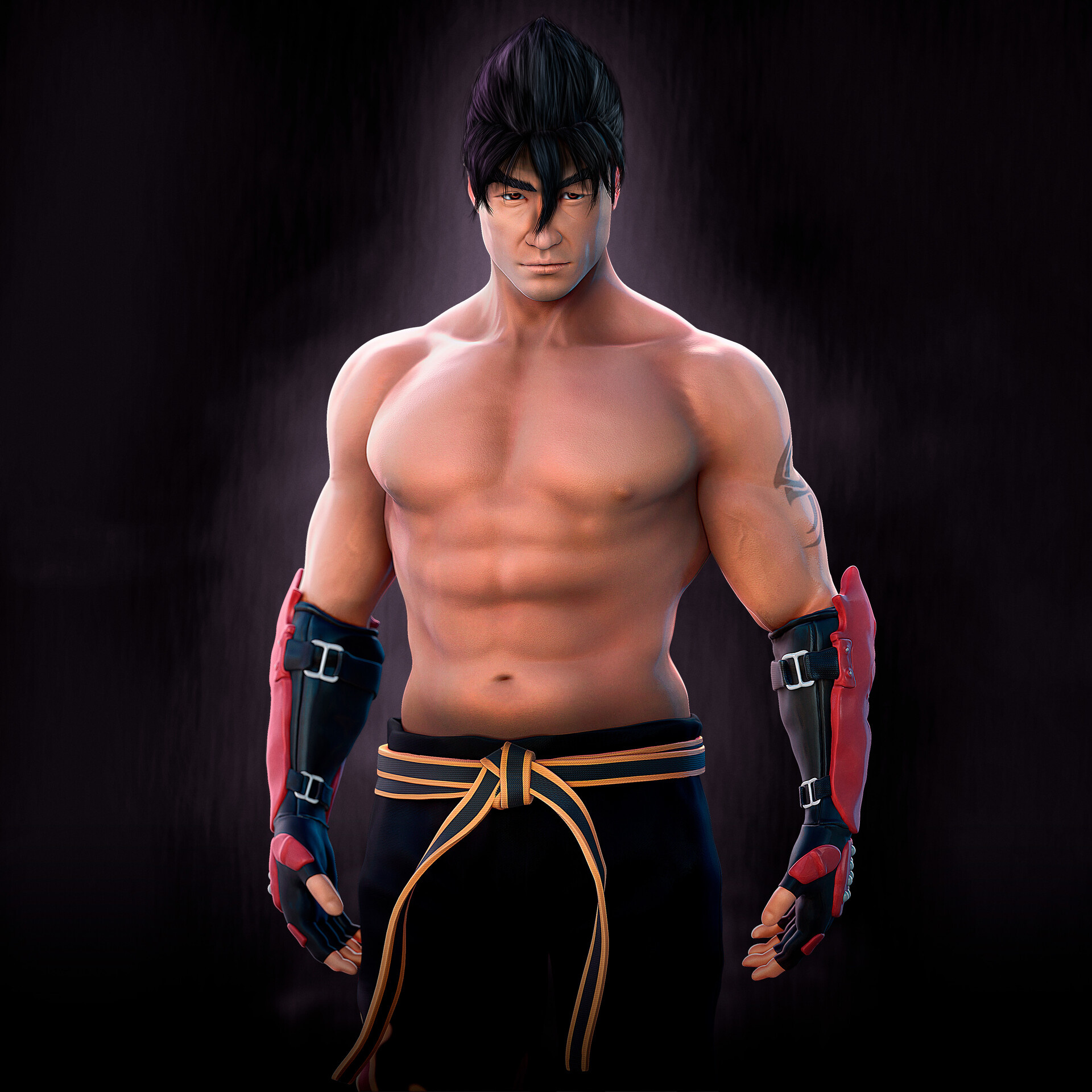 Brian Tee, Jin Kazama, Artstation, Fighter art, 1920x1920 HD Phone