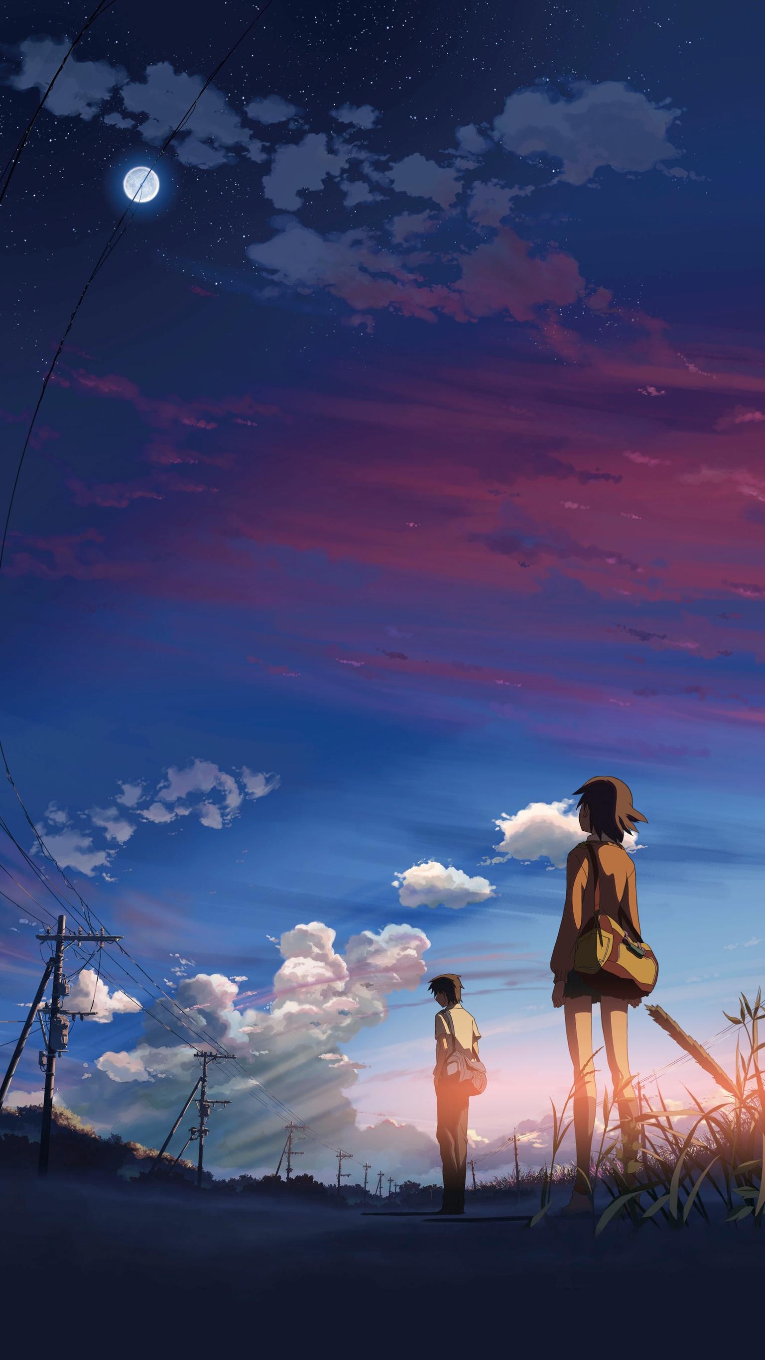 Kanae Sumida, Takaki Tono, Starry twilight sky, 5 Centimeters per Second, HD Phone wallpaper