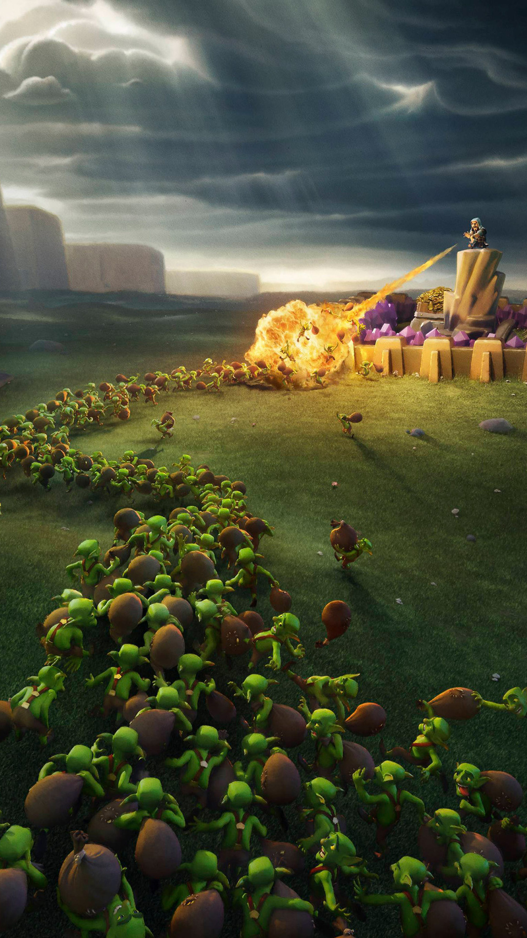 Wiz and Goblins, Clash of Clans Wallpaper, 1080x1920 Full HD Phone