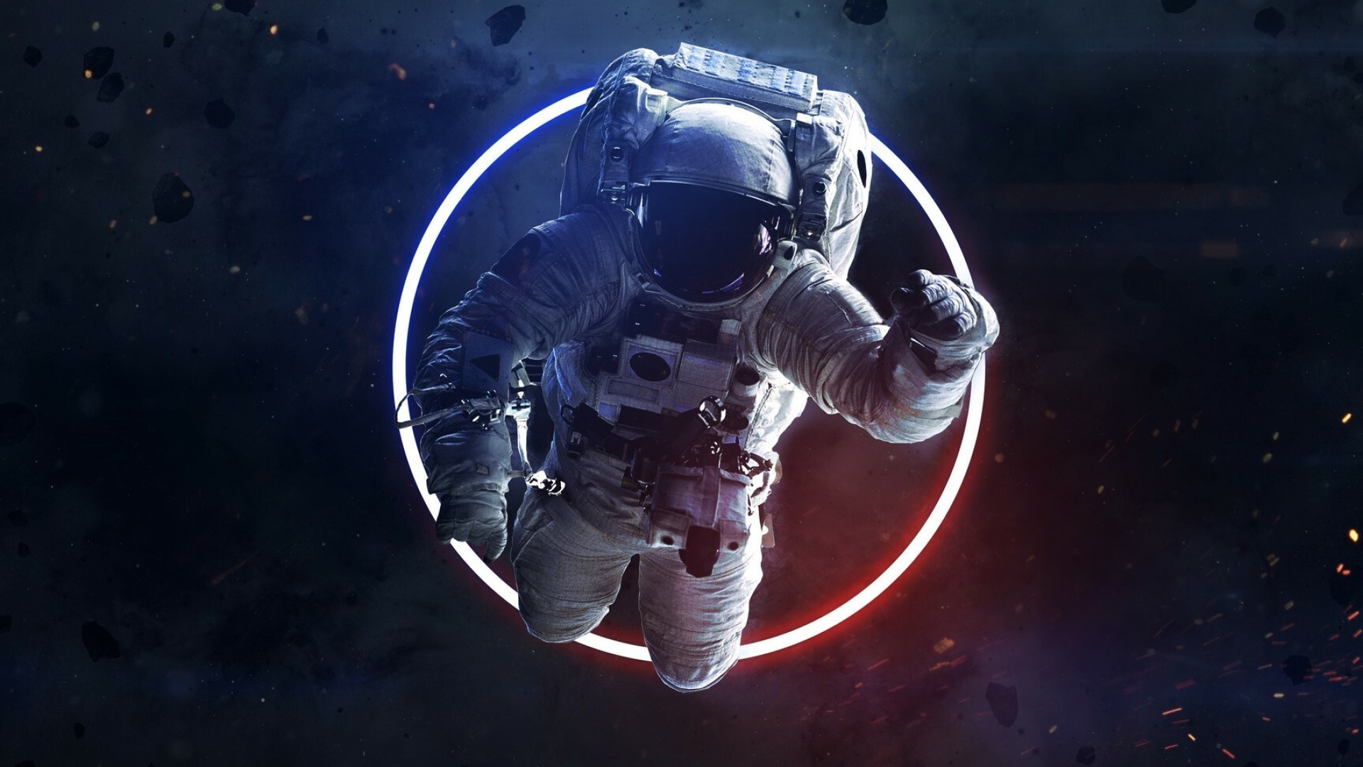 Astronaut spacesuit, Zero gravity, Spacewalk, Infinite universe, 1920x1080 Full HD Desktop
