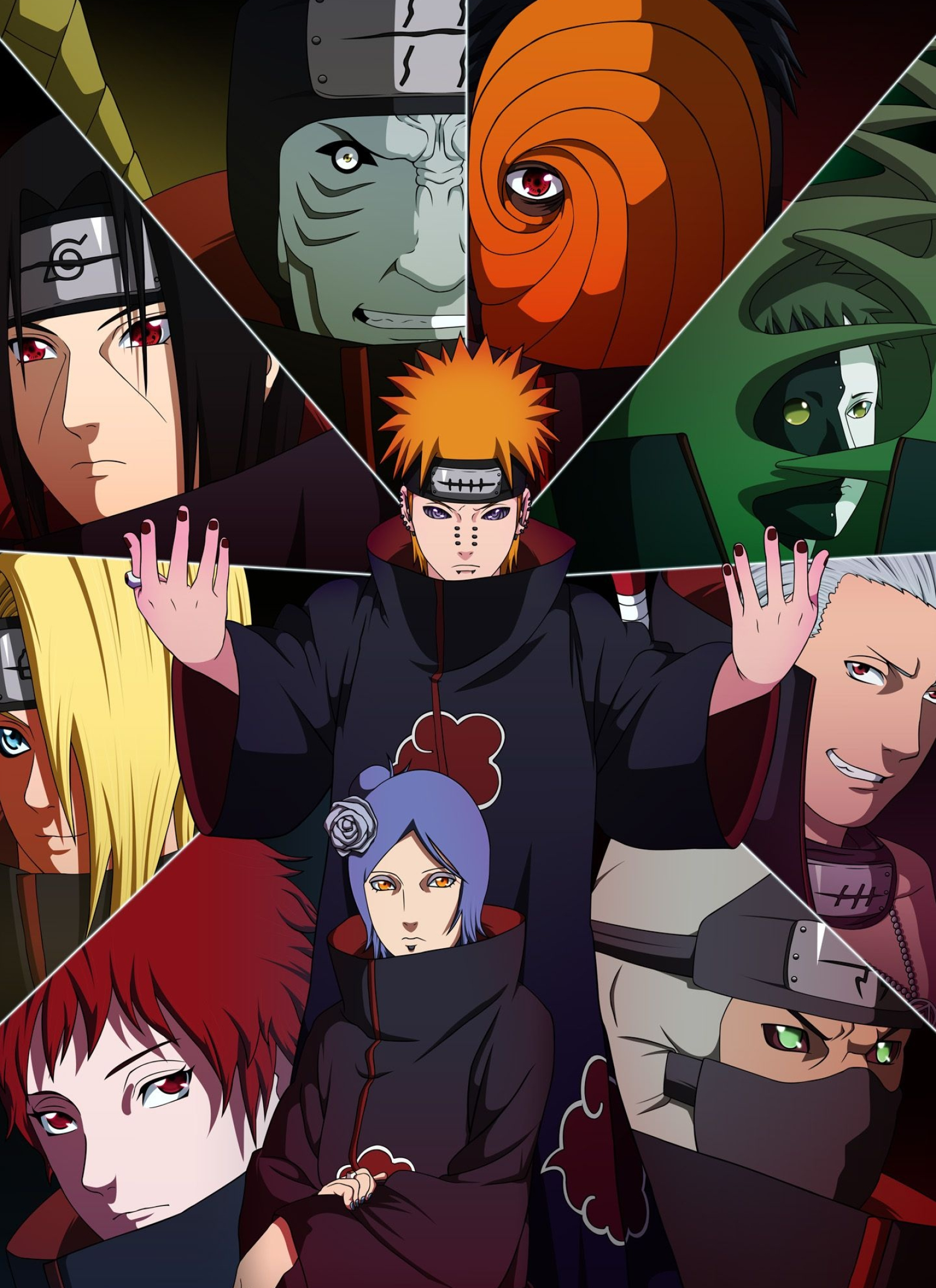Pain, Konan, Itachi Uchiha, Tobi, Kisame Hoshigaki, HD Phone wallpaper