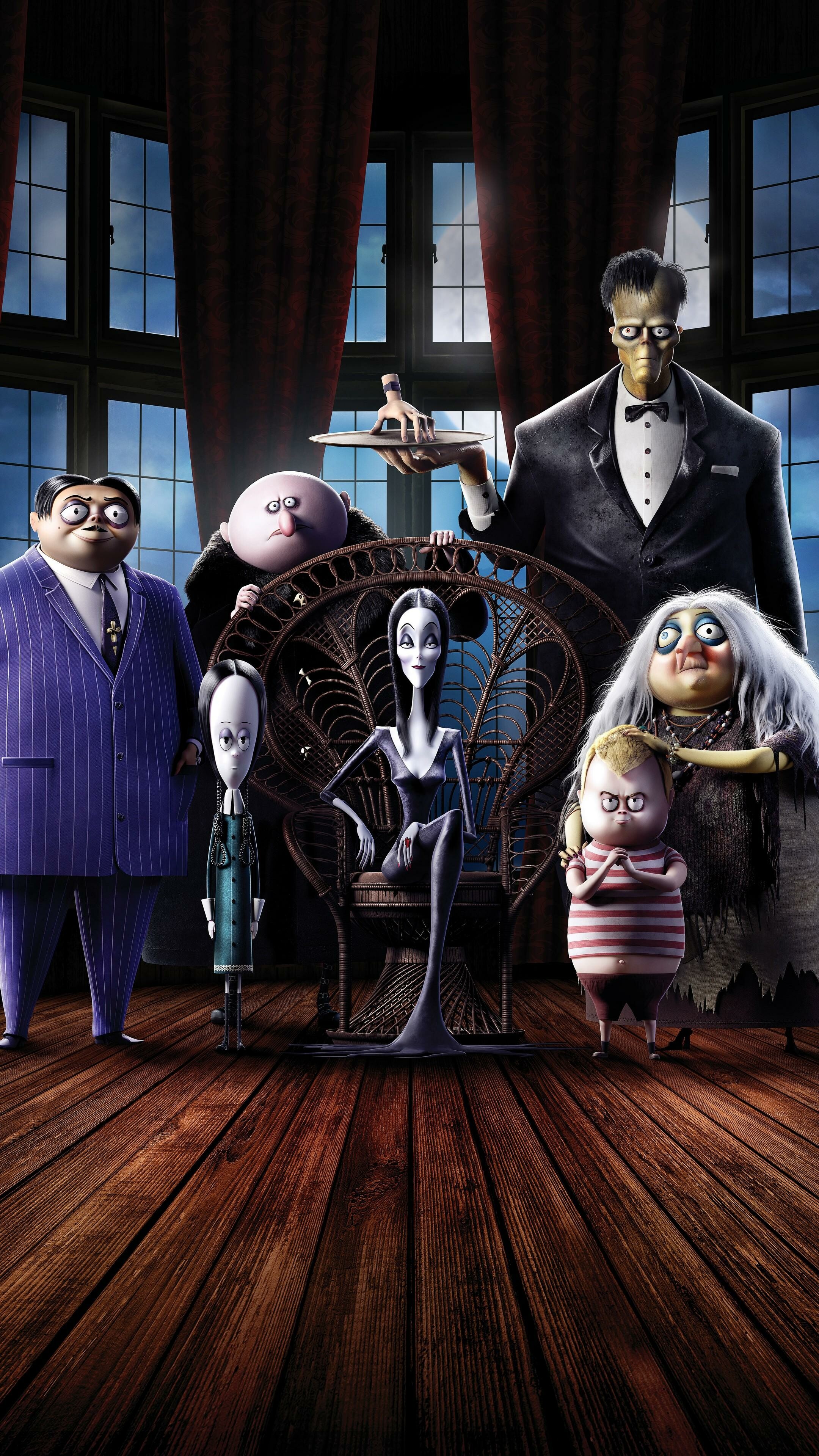 The Addams Family 2019 wallpapers, Gothic aesthetics, Quirky characters, Spooky fun, 2160x3840 4K Phone