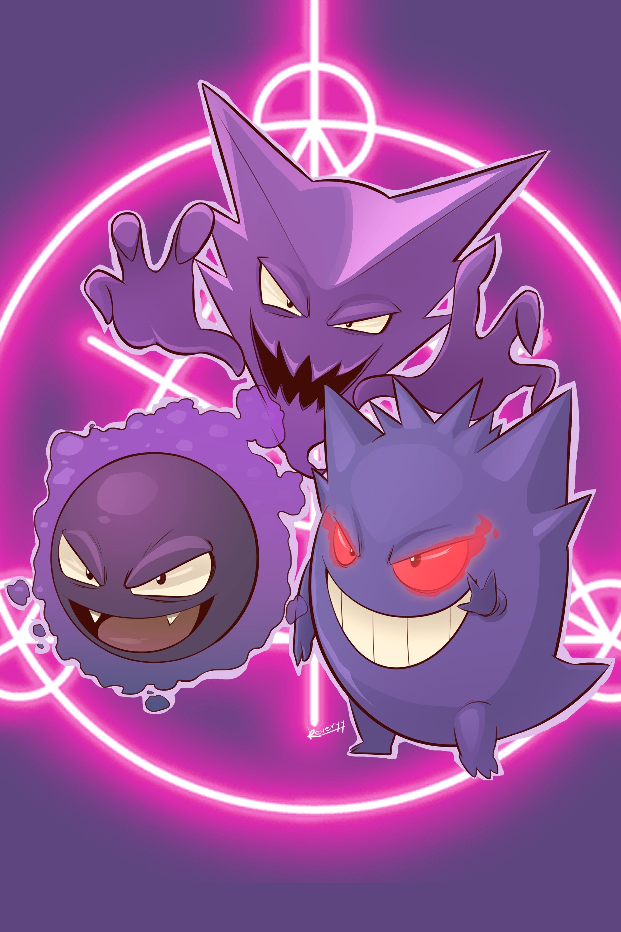 Gastly Pokemon, Ghost type, Dark background, Samsung Galaxy, 2000x3000 HD Phone