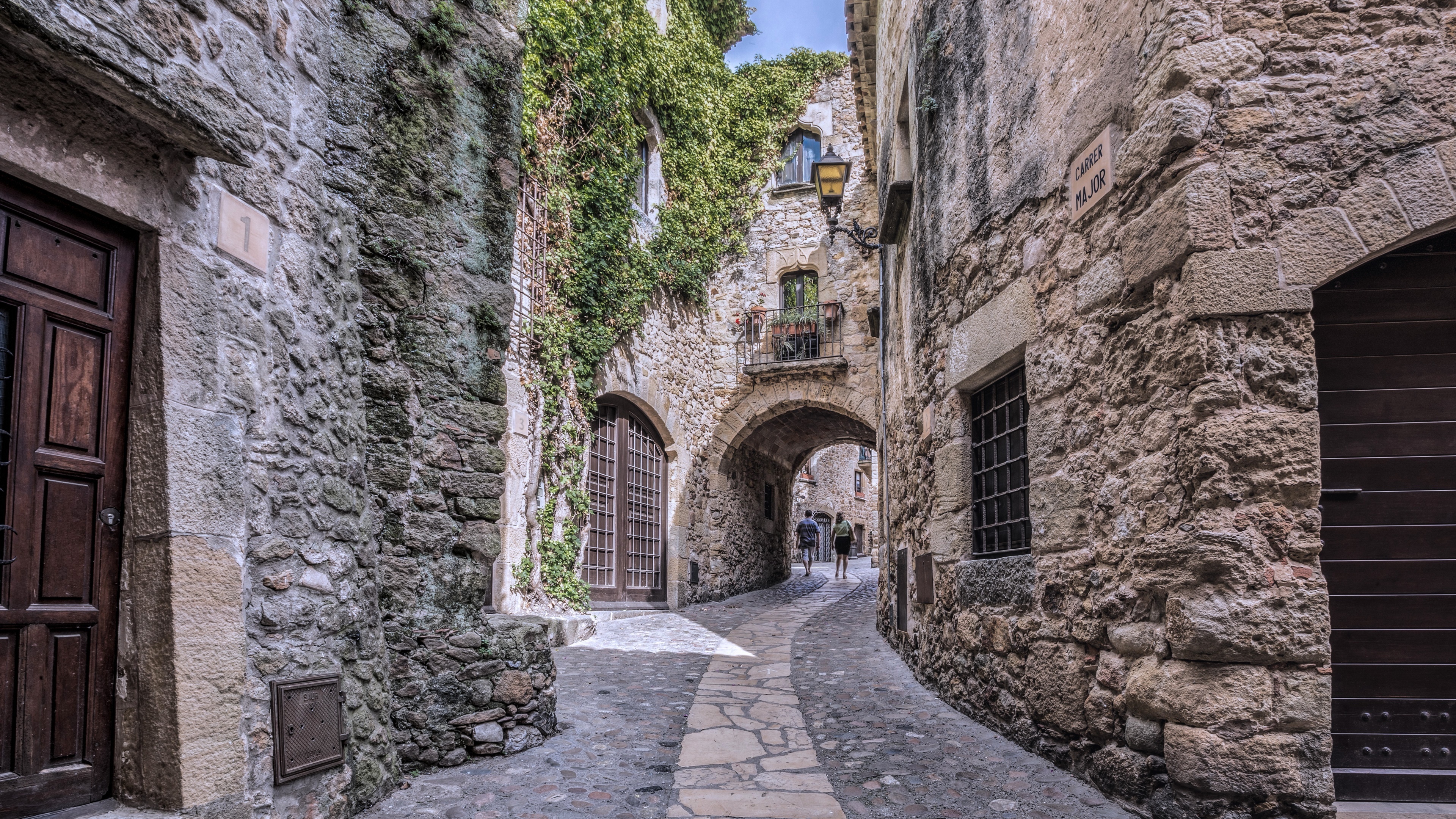 Stone Wall, Pals Catalonia, Wallpaper, 3840x2160 4K Desktop