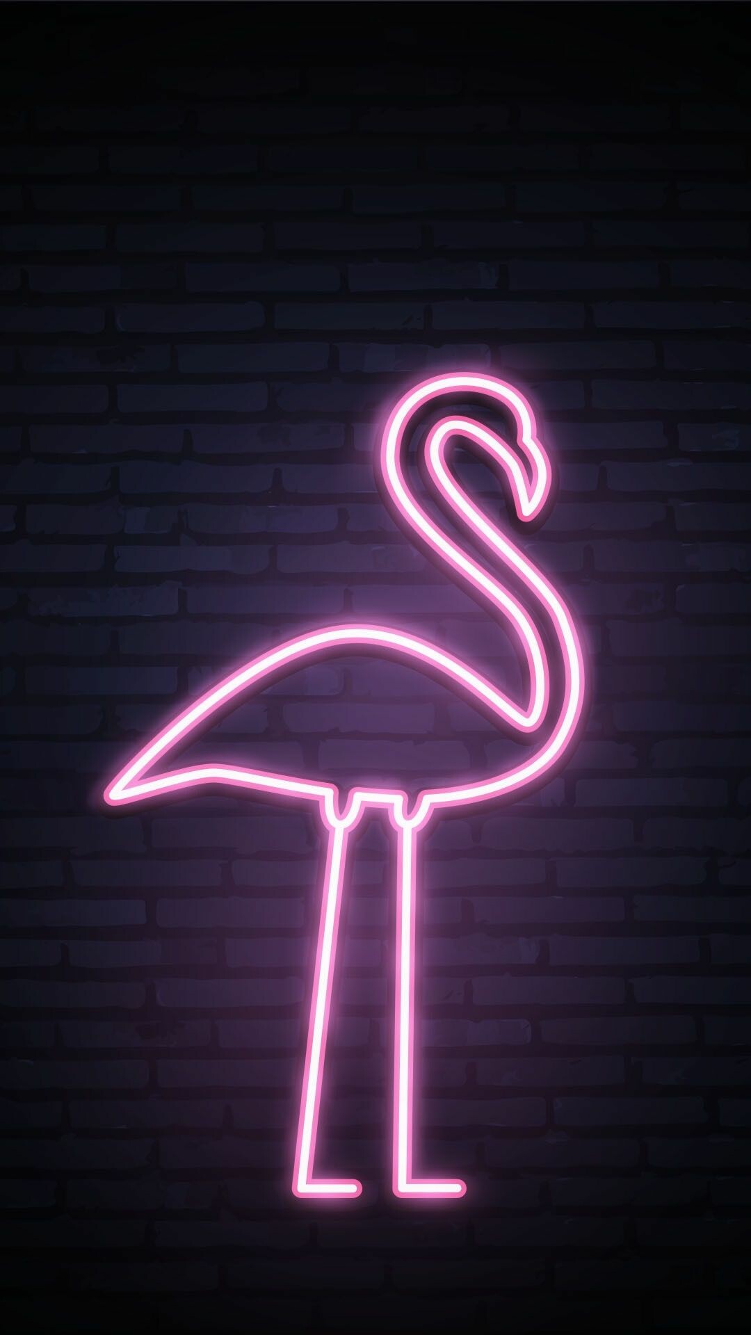 Flamingo wallpaper, Neon lights, iPhone background, Digital art, 1080x1920 Full HD Phone