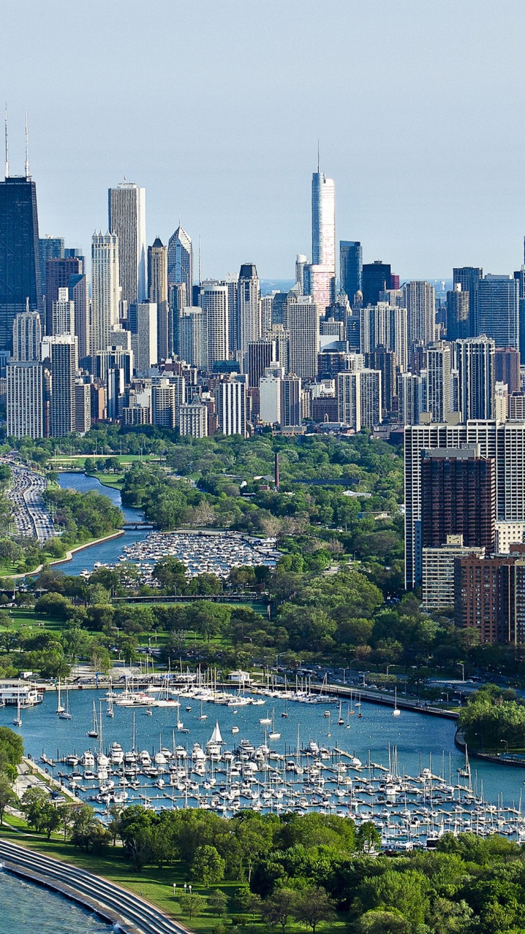 Chicago, Travels, Skyscrapers, Top View, 1080x1920 Full HD Phone