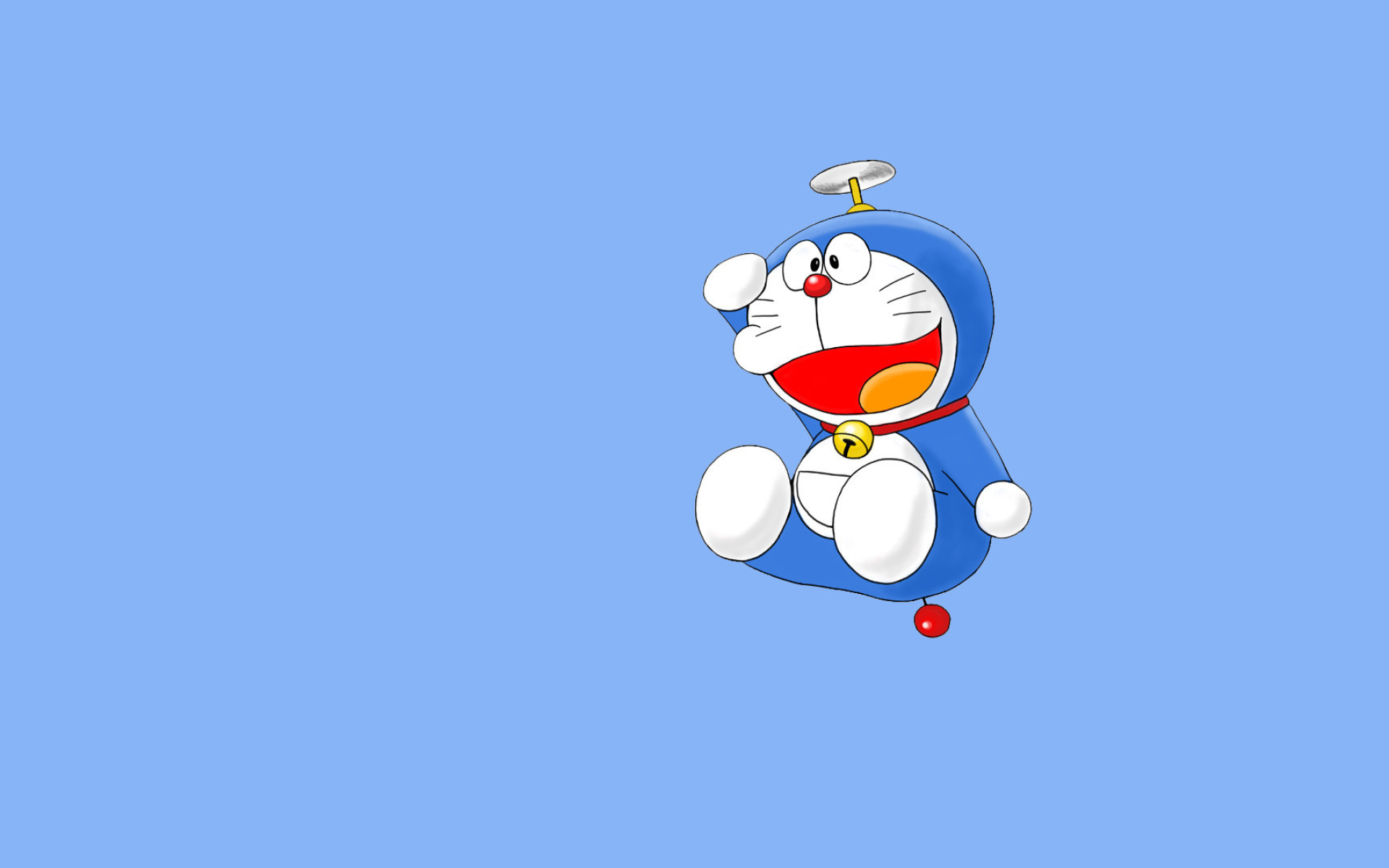 Doraemon, Bamboo-copter, Yellow bell collar, HD Desktop wallpaper