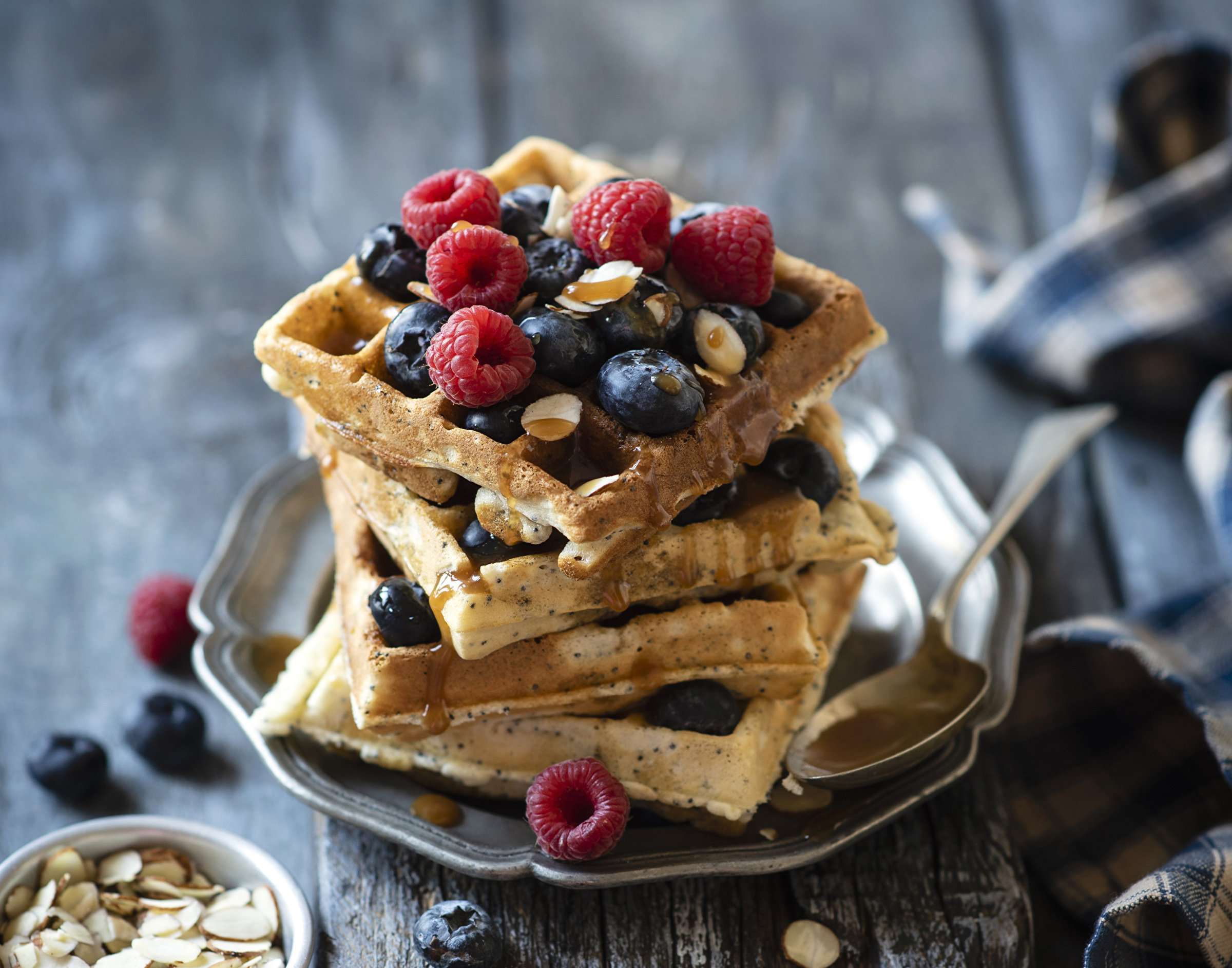 HD waffle wallpaper, Food photography, Appetizing treat, Crispy delight, 2400x1890 HD Desktop