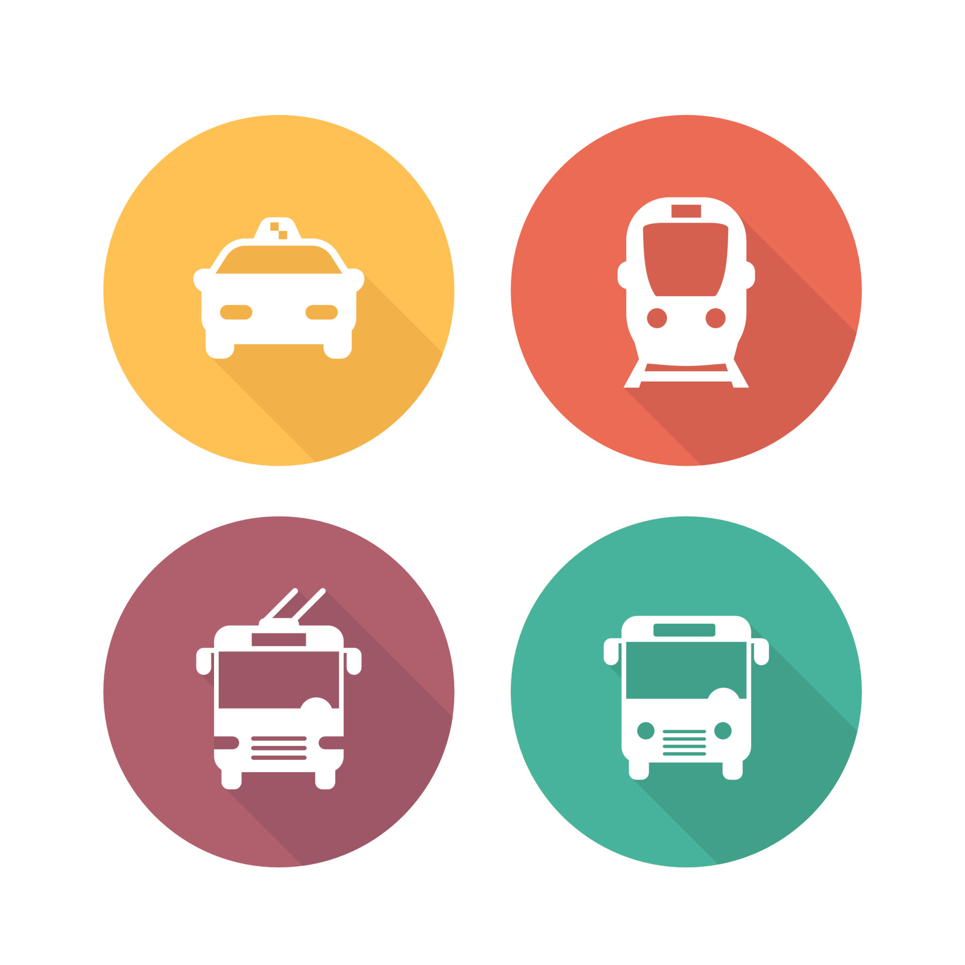 Public transport, Transportation icons, Pictograms, Round flat symbols, 1920x1920 HD Phone