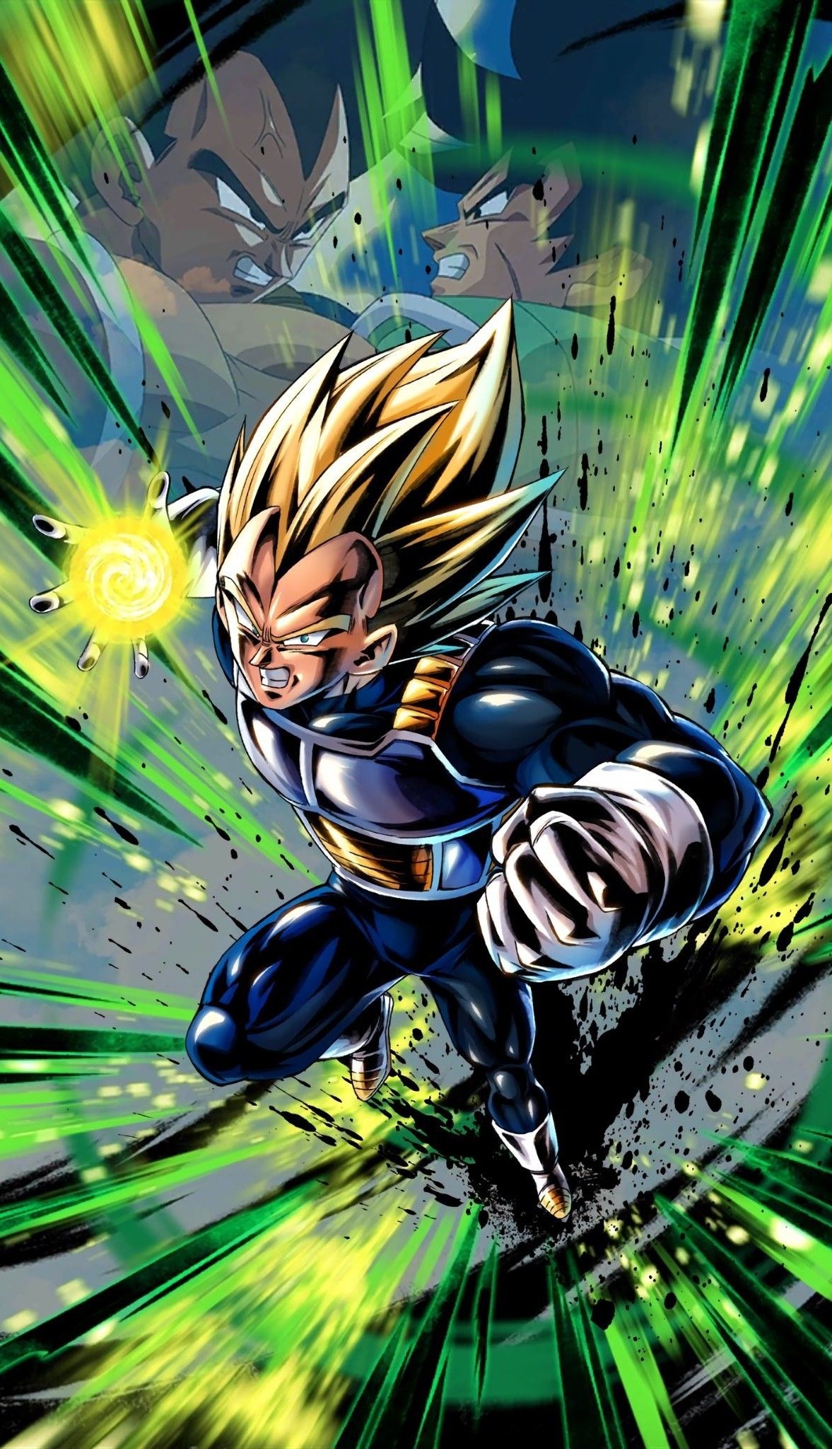 Super Saiyan Vegeta, Broly, Ki energy blast, Dragon Ball Legends, HD Phone wallpaper