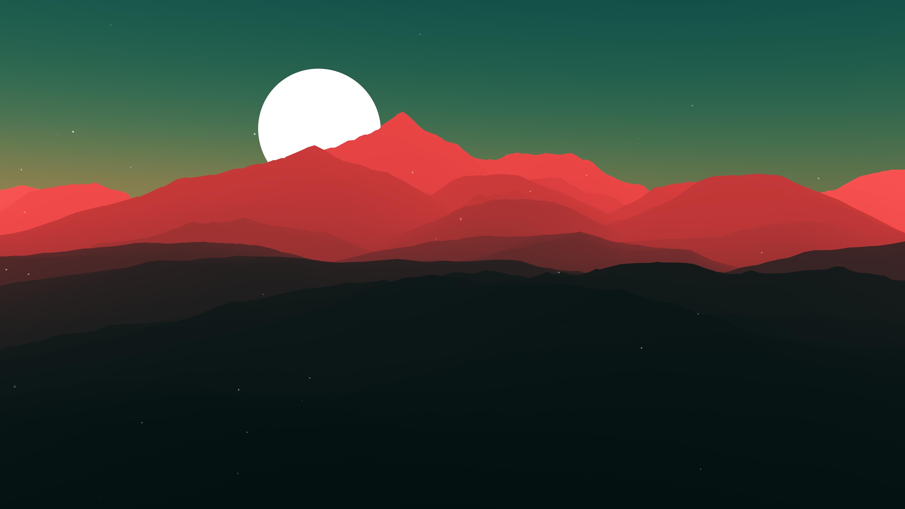 Moon, Minimalist Wallpaper, 3840x2160 4K Desktop