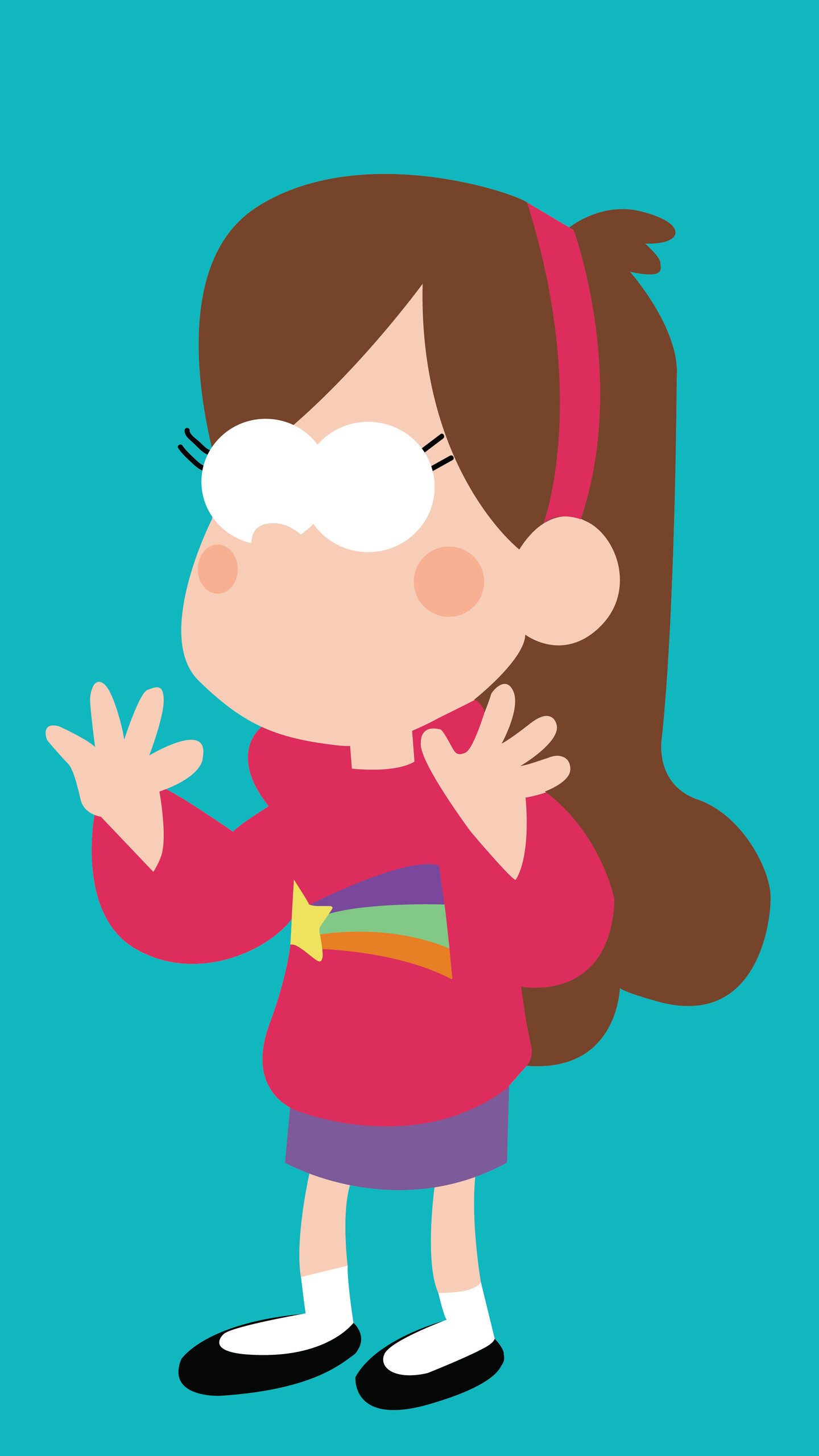 Mabel in minimalistic style, Gravity Falls character, HD wallpapers, 1440x2560 HD Phone