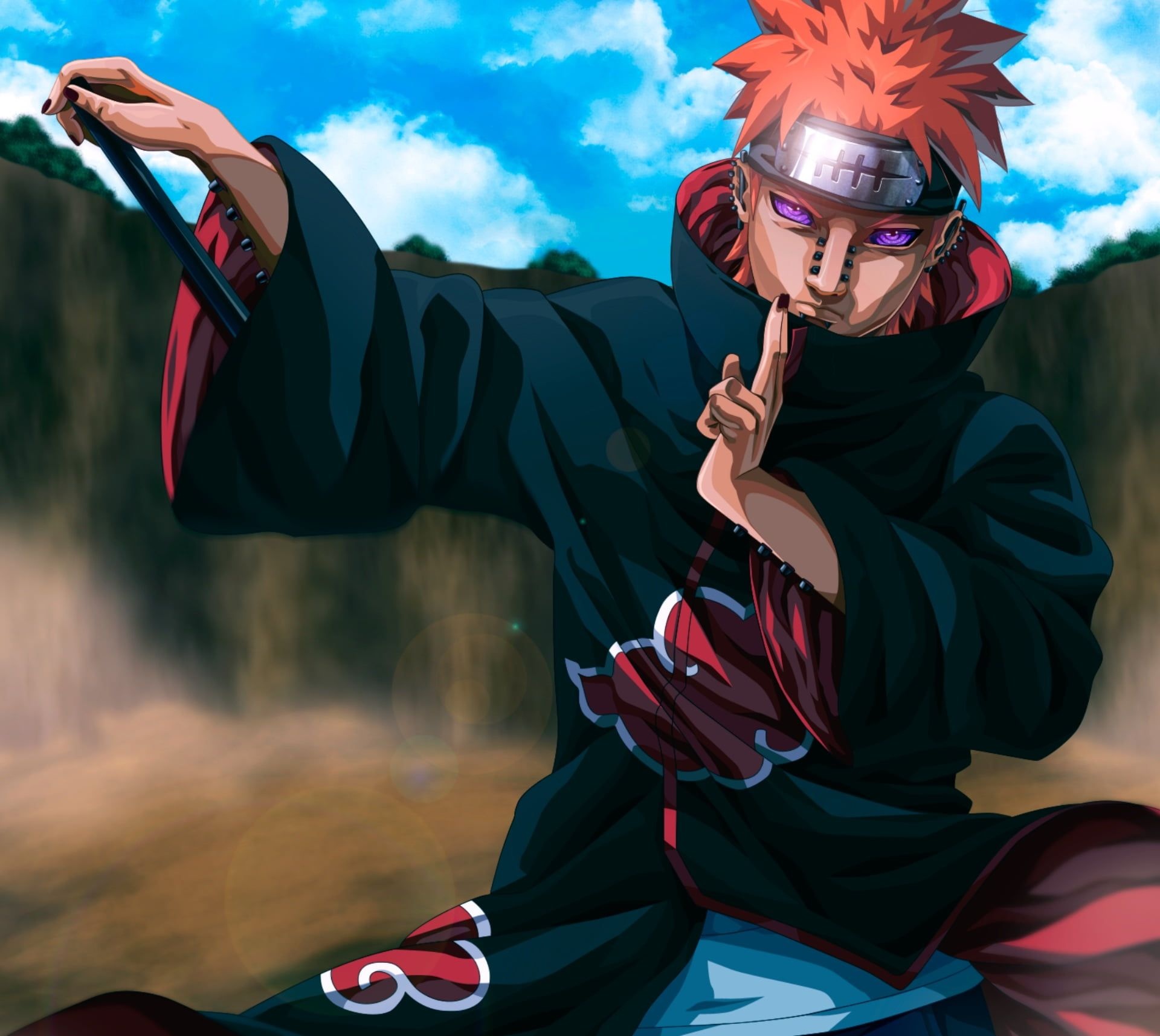 Deva Path Pain, Akatsuki cloak, Rinnegan, HD Desktop wallpaper