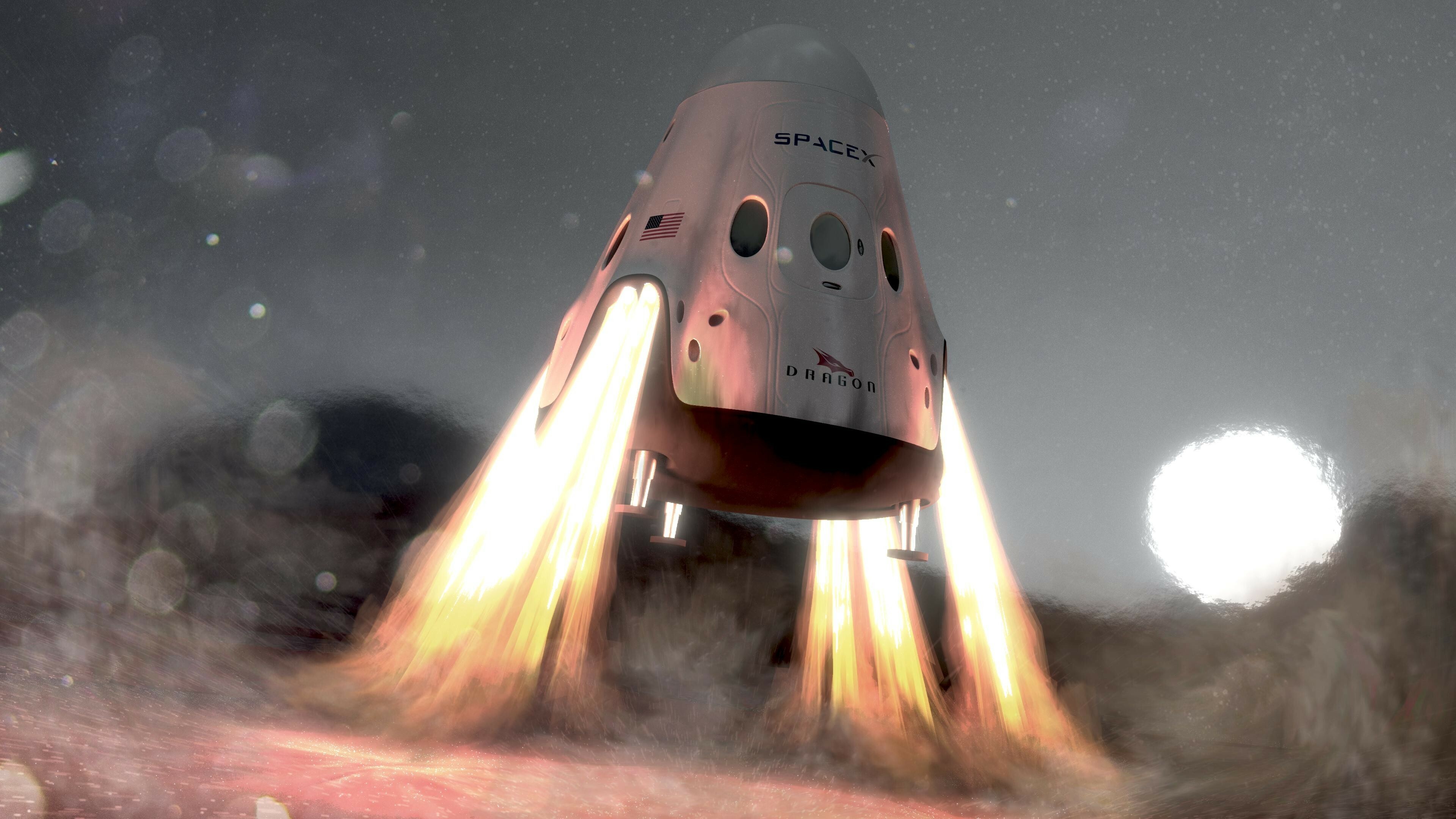 Dragon Spacecraft, SpaceX Wallpaper, 3840x2160 4K Desktop