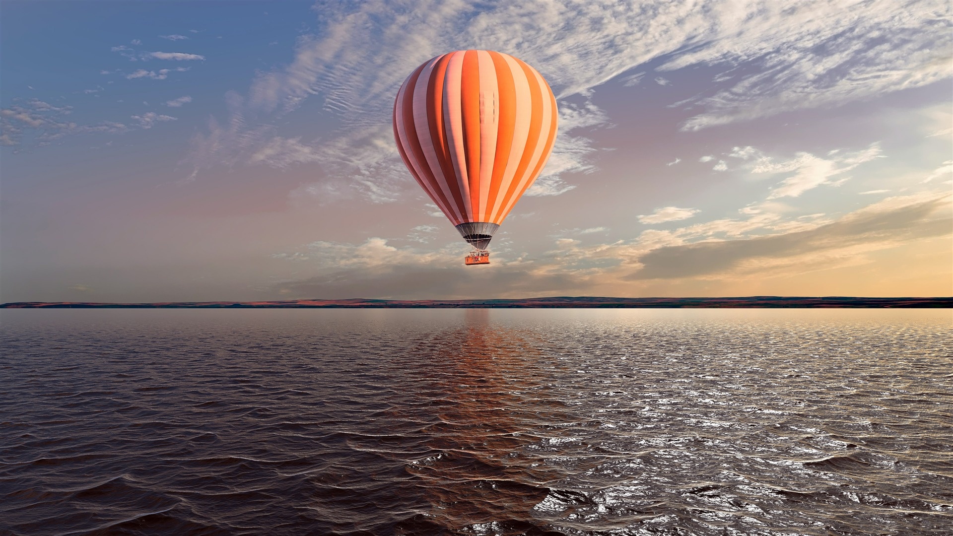 Air sports, Hot air balloon outdoor, Sport lake, N/A, 1920x1080 Full HD Desktop